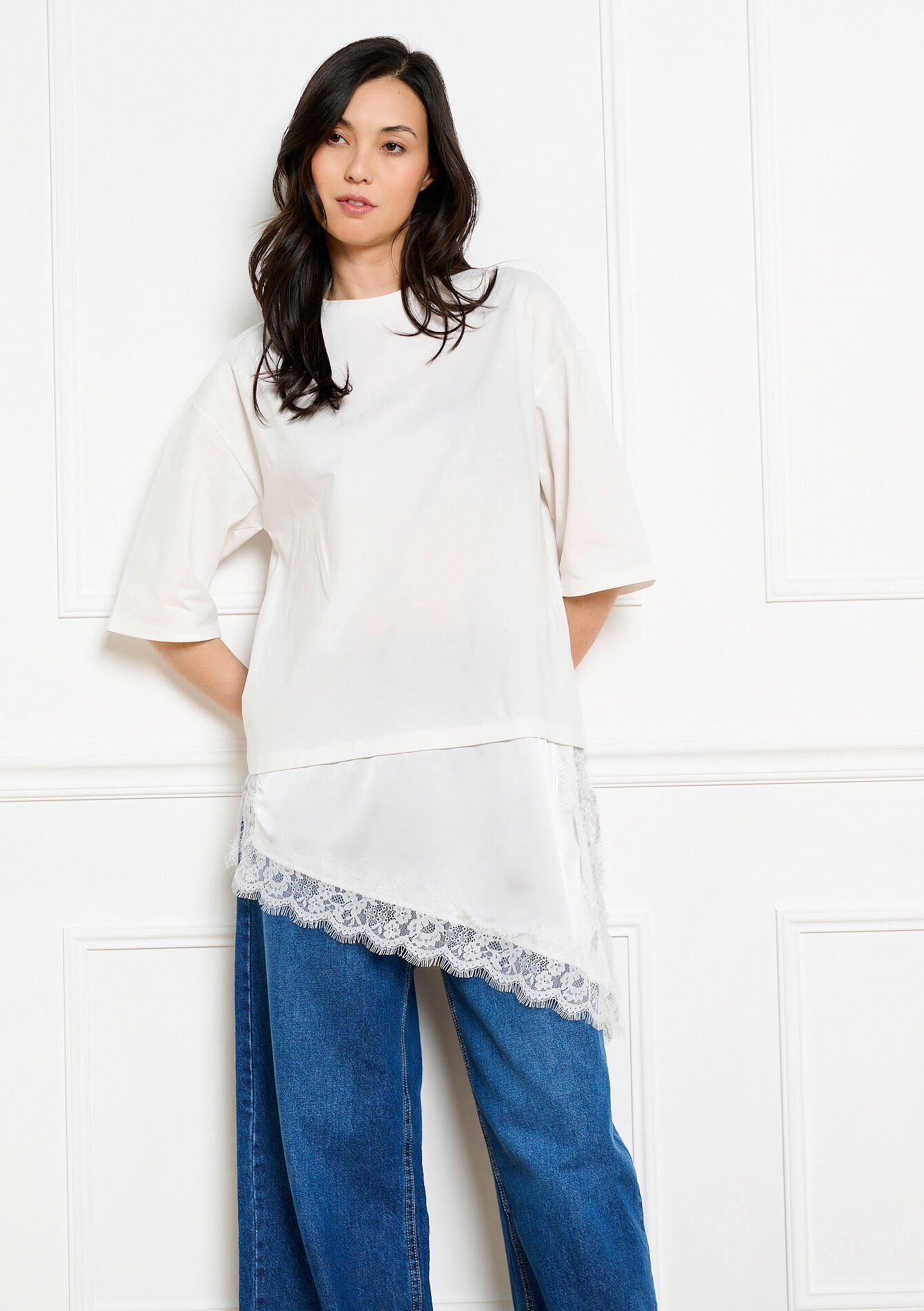 T-shirt asymétrique - OFFWHITE - 02302036_1001