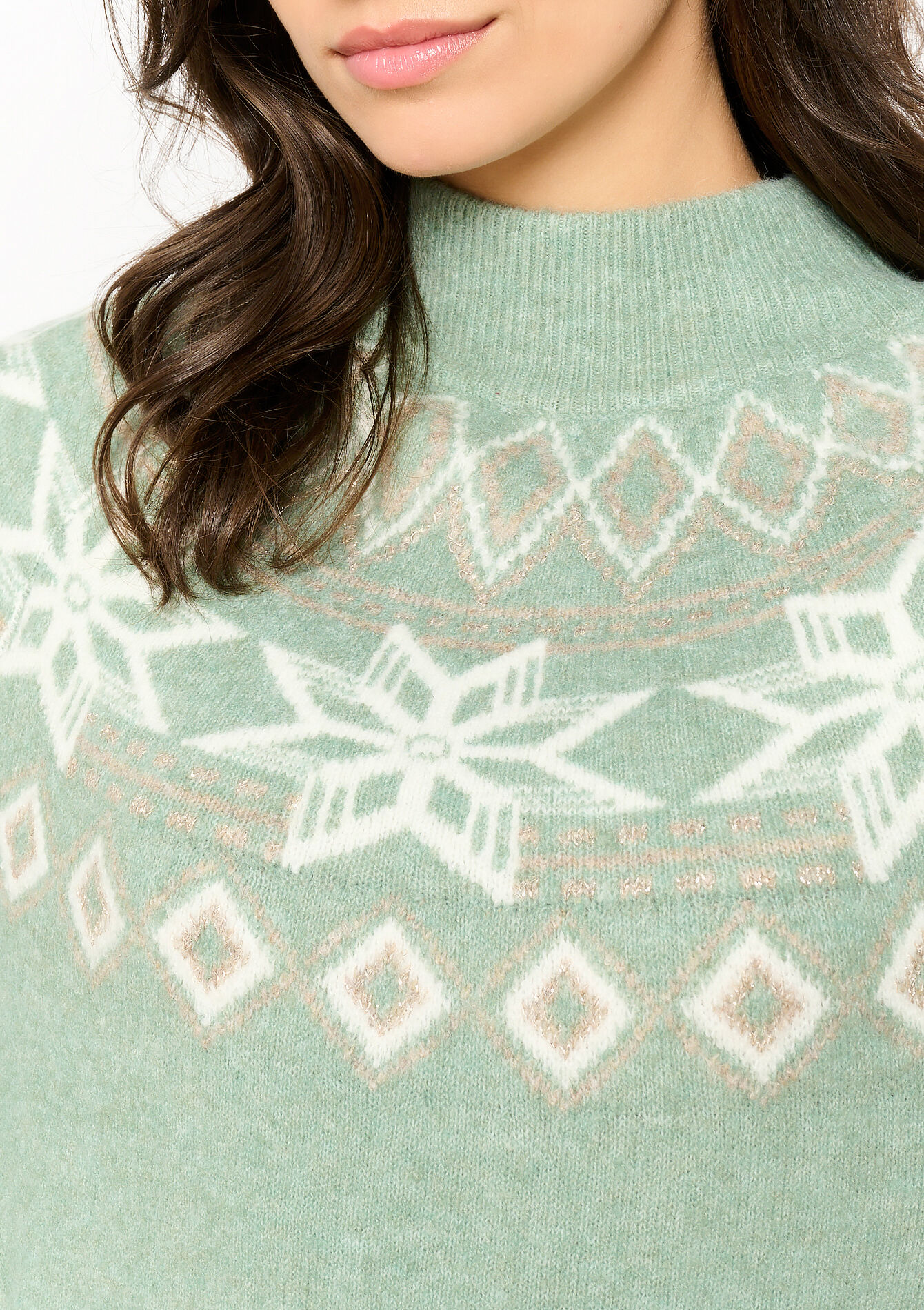 Robe en maille en jacquard, Robe en maille en jacquard - MINT GREEN - 08103615_1723