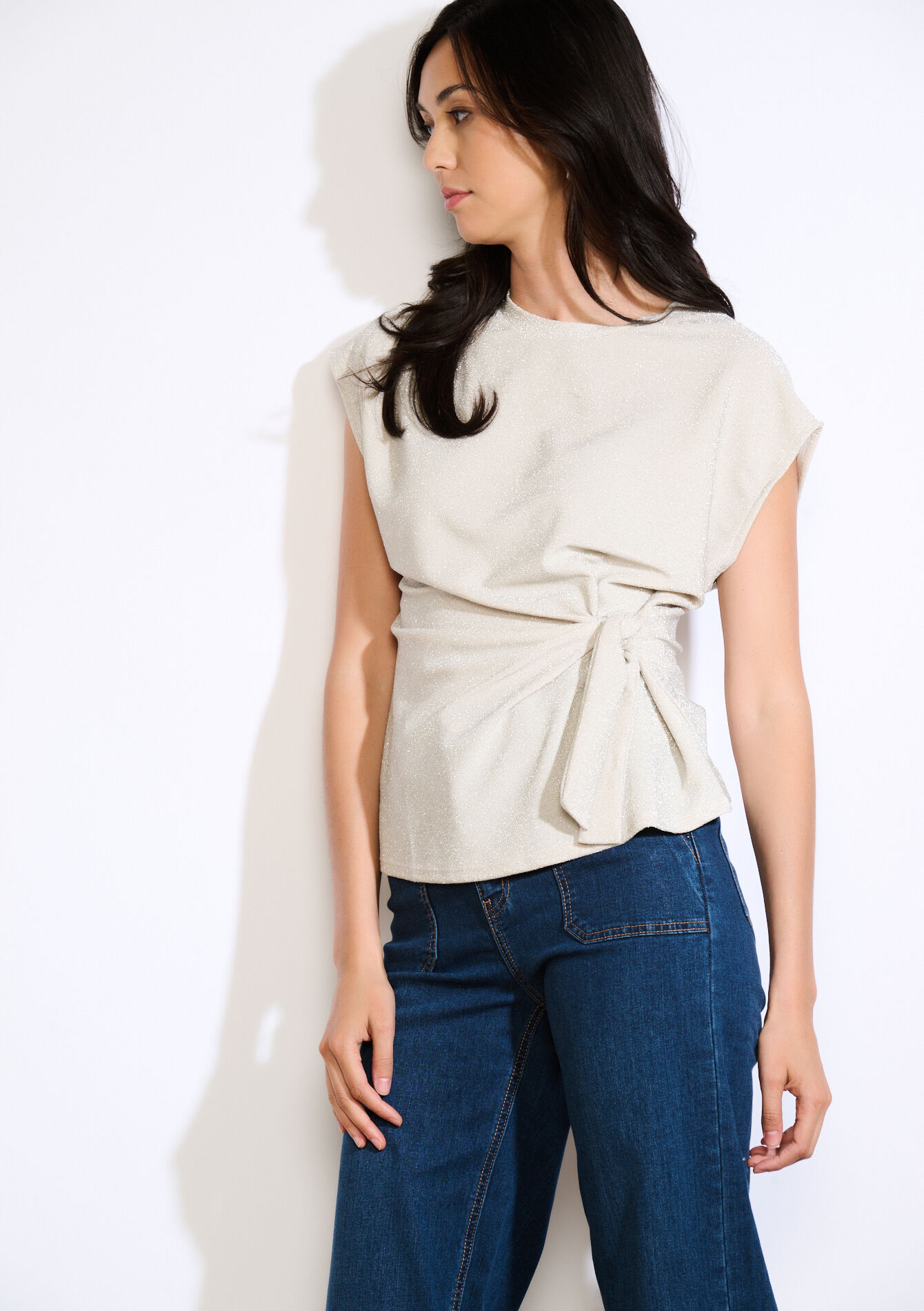 Top à effet noué, Top à effet noué - LT BEIGE - 02301901