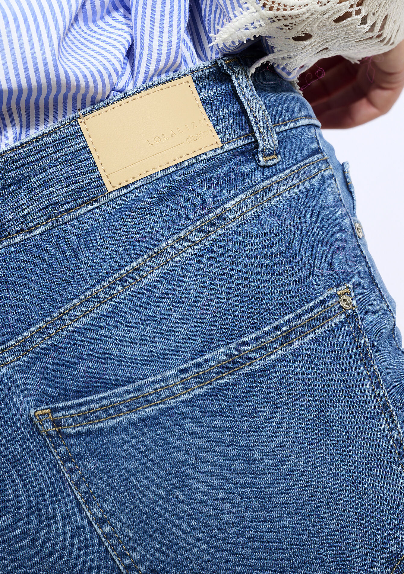 High waist skinny jeans, High waist skinny jeans - MEDIUM BLUE - 22000596_0500