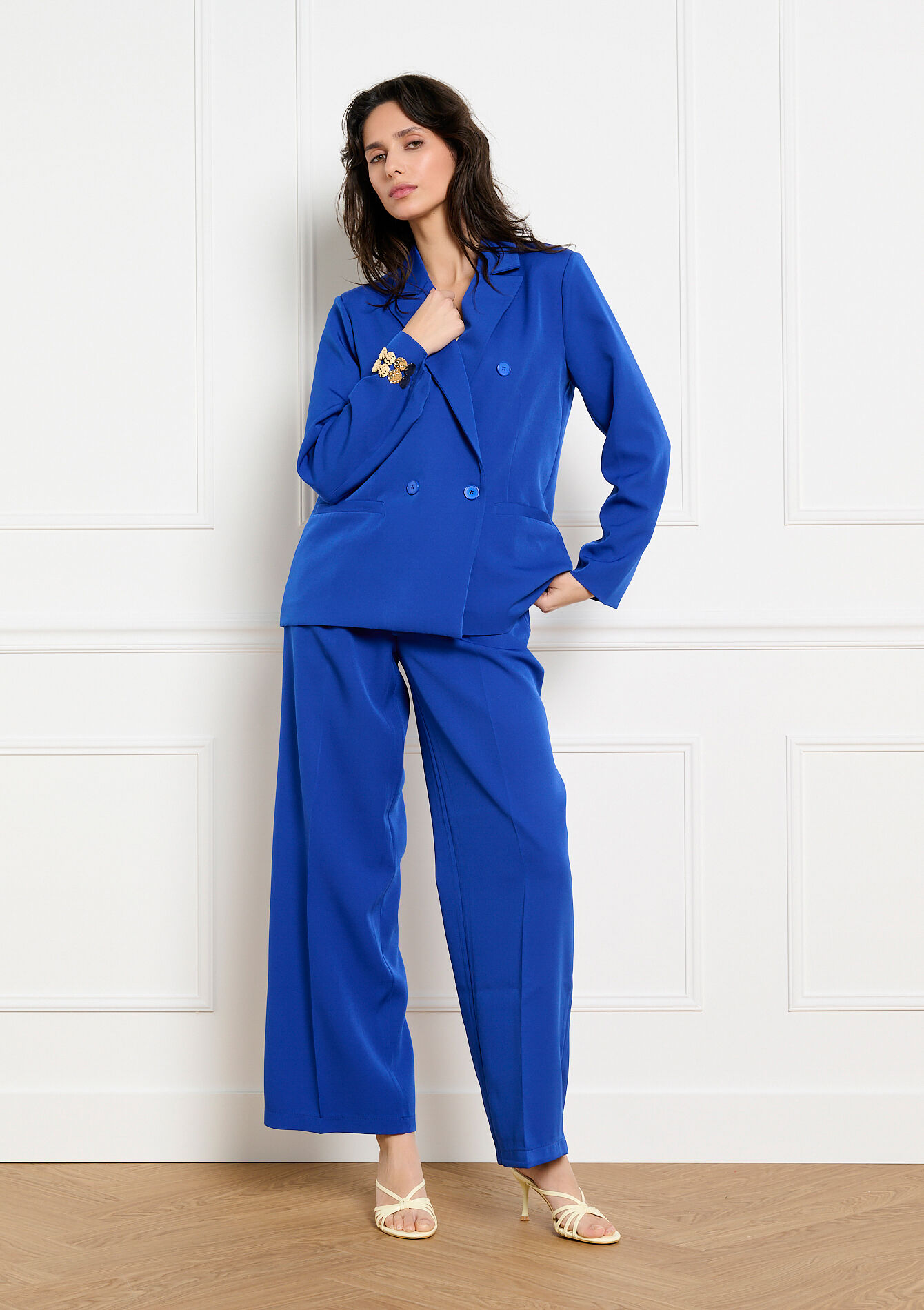 Dubbelrijige blazer - BLUE FAIENCE - 09101180_1584