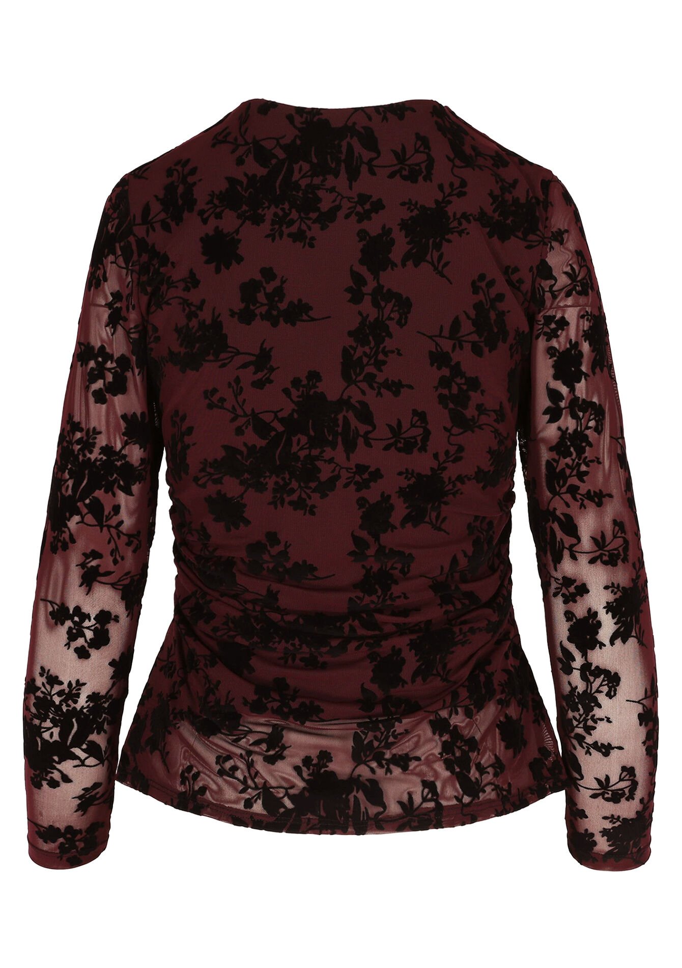 Top en velours floral, Top en velours floral - BORDEAUX WINE - 02100318_5514