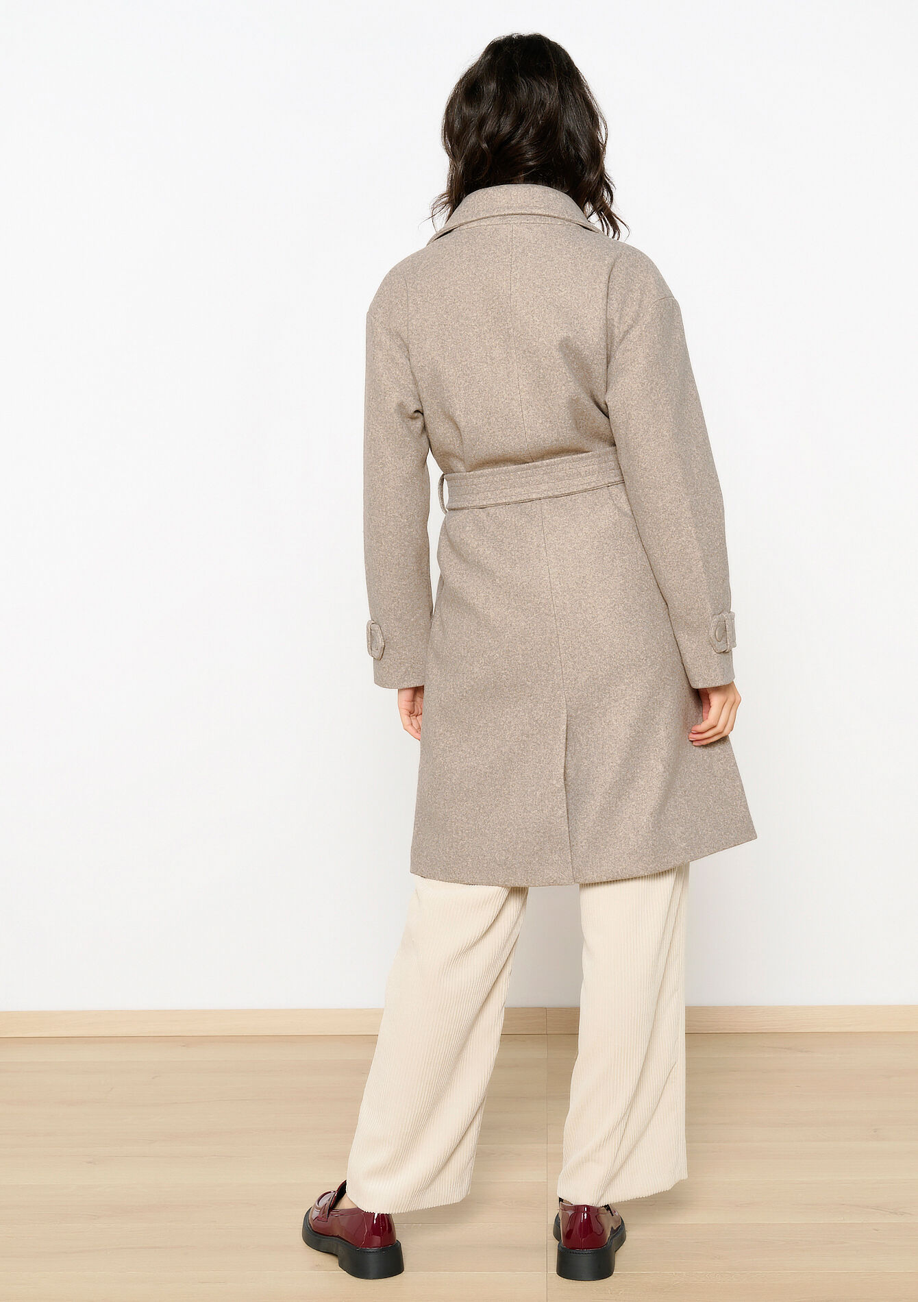 Halflange jas met riem, Halflange jas met riem - TAUPE - 23000678_1021