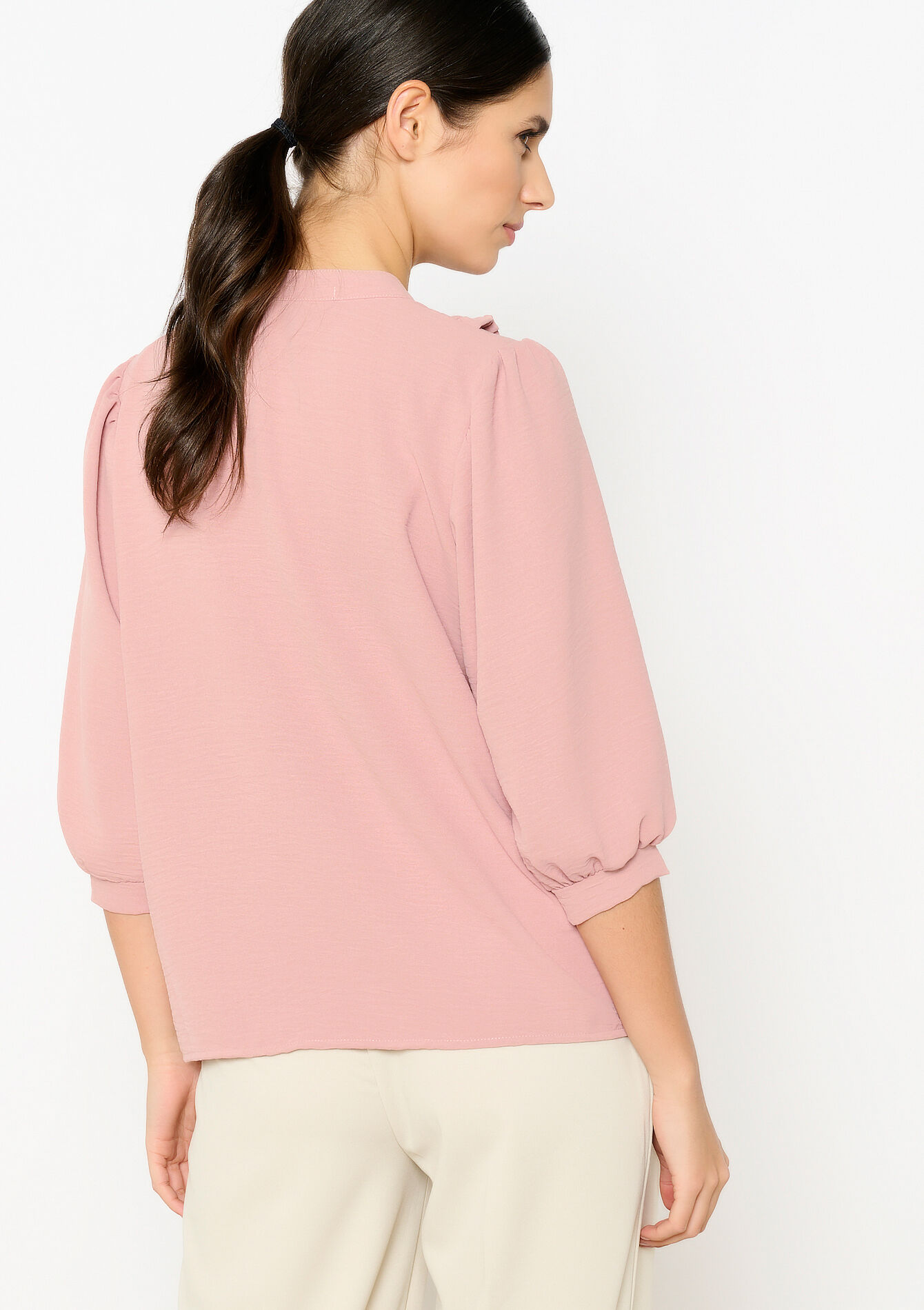 Blouse met ruches, Blouse met ruches - NUDE PINK - 05702493_1301