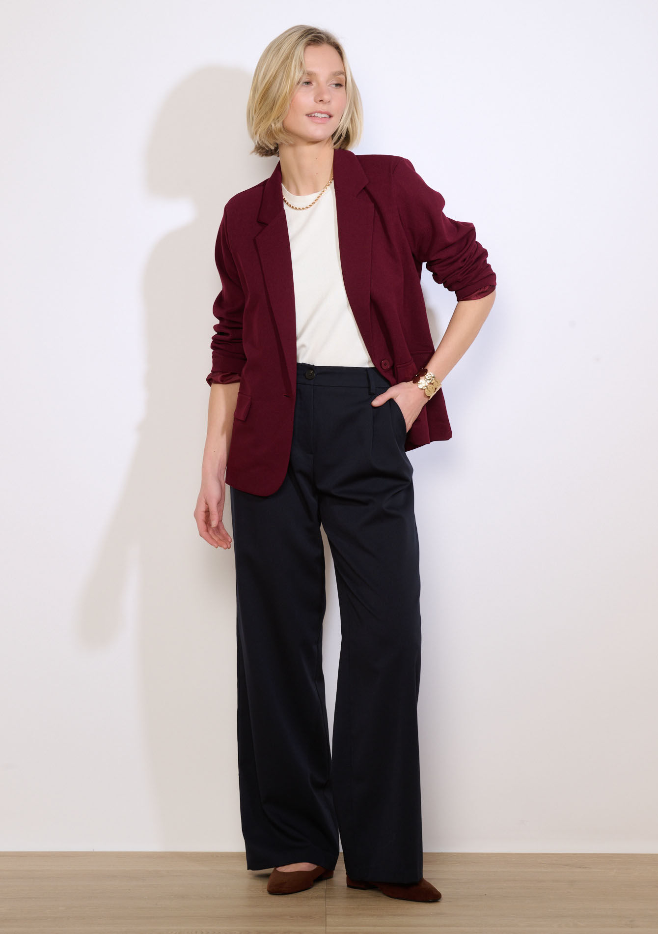 Soepel vallende blazer, , back