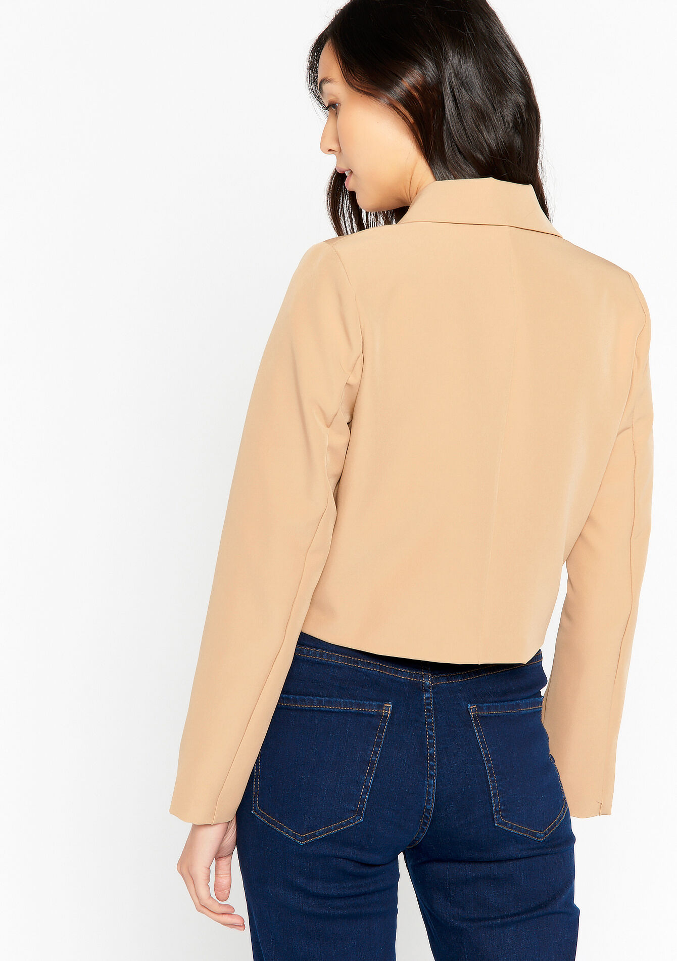 Short blazer, Short blazer - LIGHT CAMEL - 09100830_3814