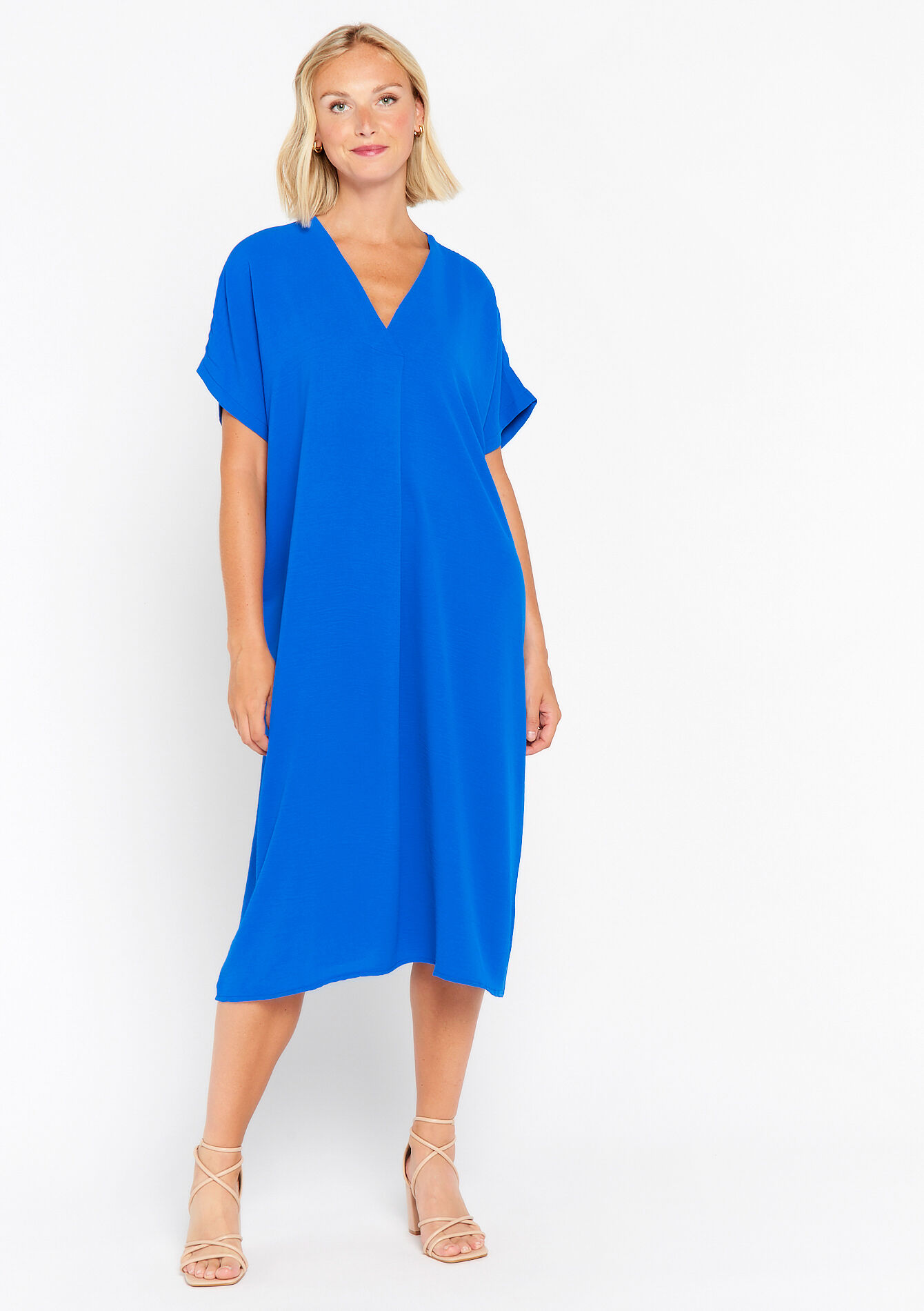 Robe caftan avec ceinture, Robe caftan avec ceinture - ELECTRIC BLUE - 08602157_1619