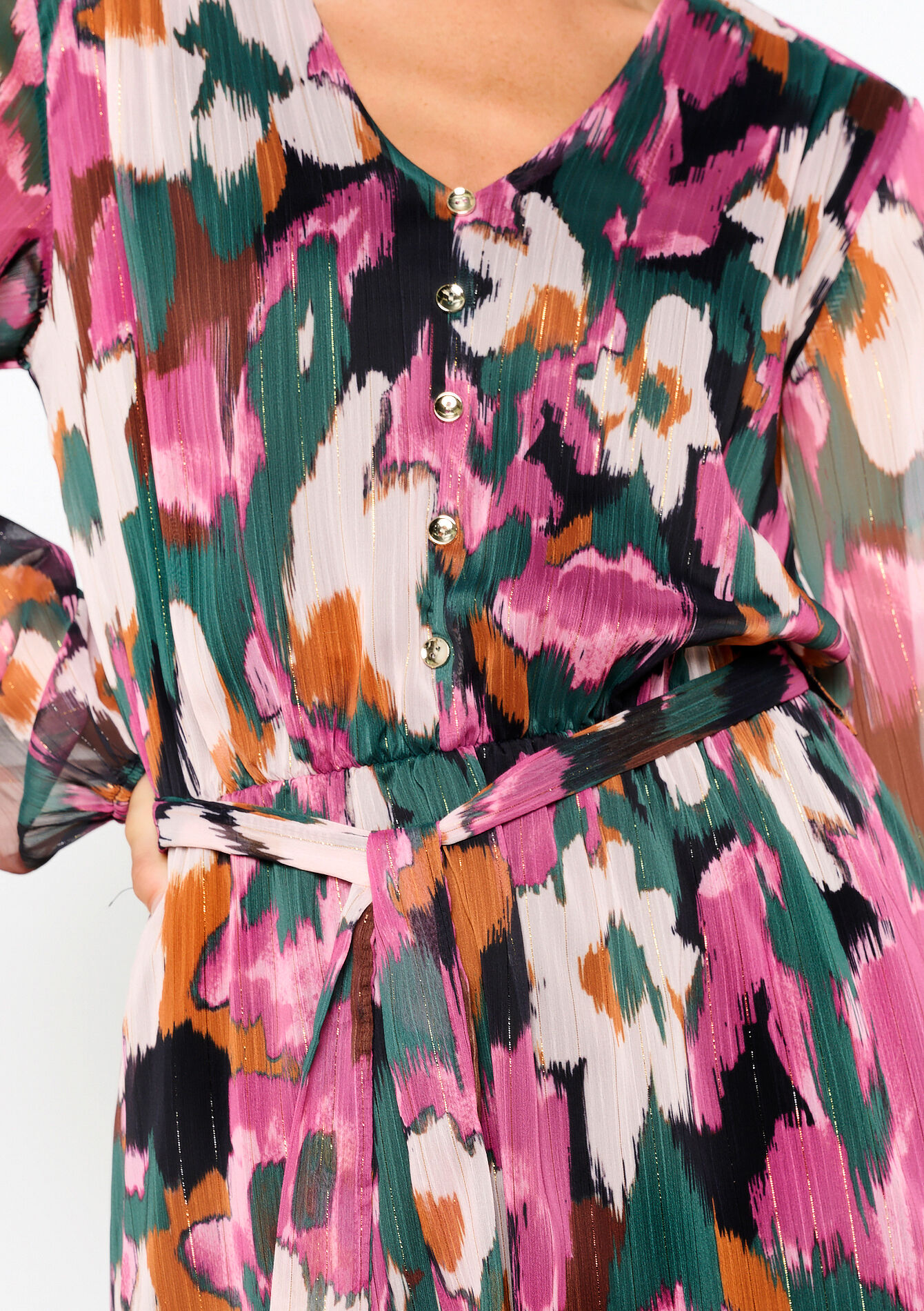 Robe courte à imprimé fleuri, Robe courte à imprimé fleuri - BOTTLE GREEN - 08103847_1778