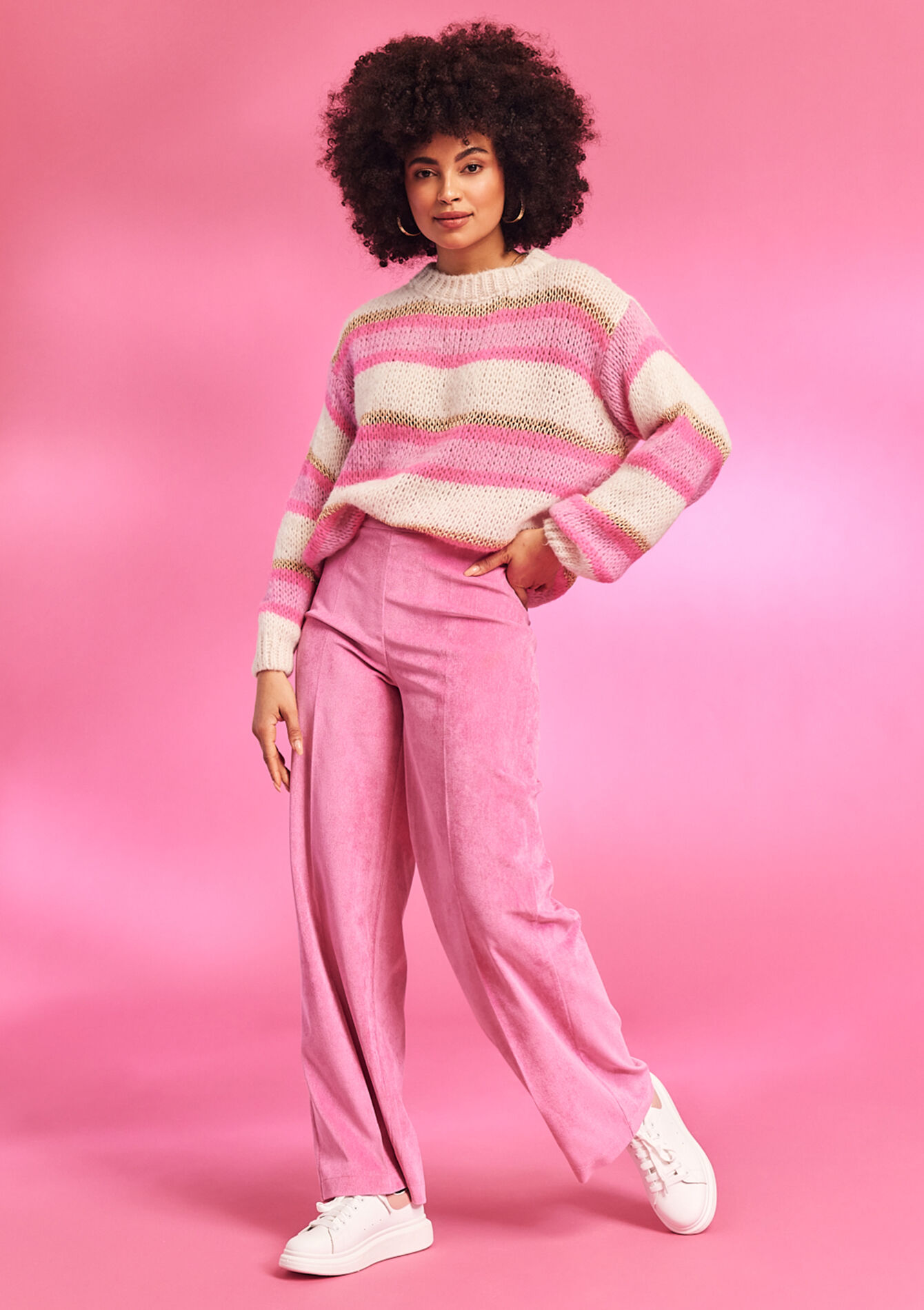 Corduroy trousers, Corduroy trousers - PINK BUBBLEGUM - 06600720_1477
