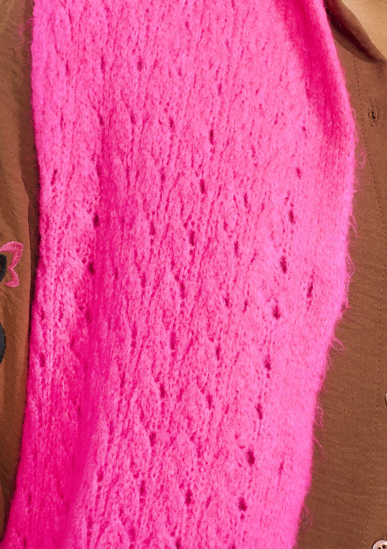 Sleeveless textured cardigan, Sleeveless textured cardigan - FLUO PINK - 04101397_5727