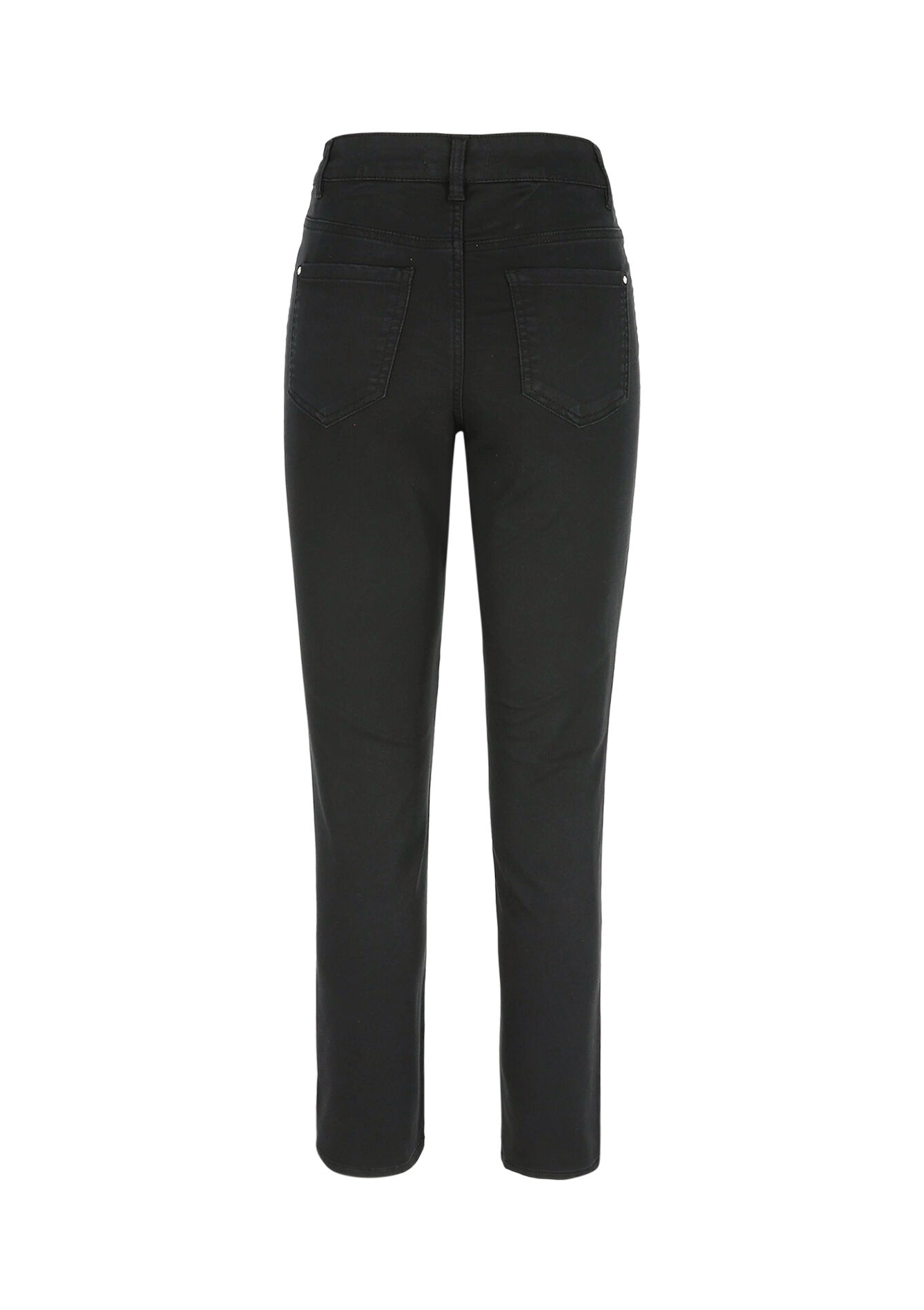 High waist slim trousers, High waist slim trousers - BLACK - 06004578_1119