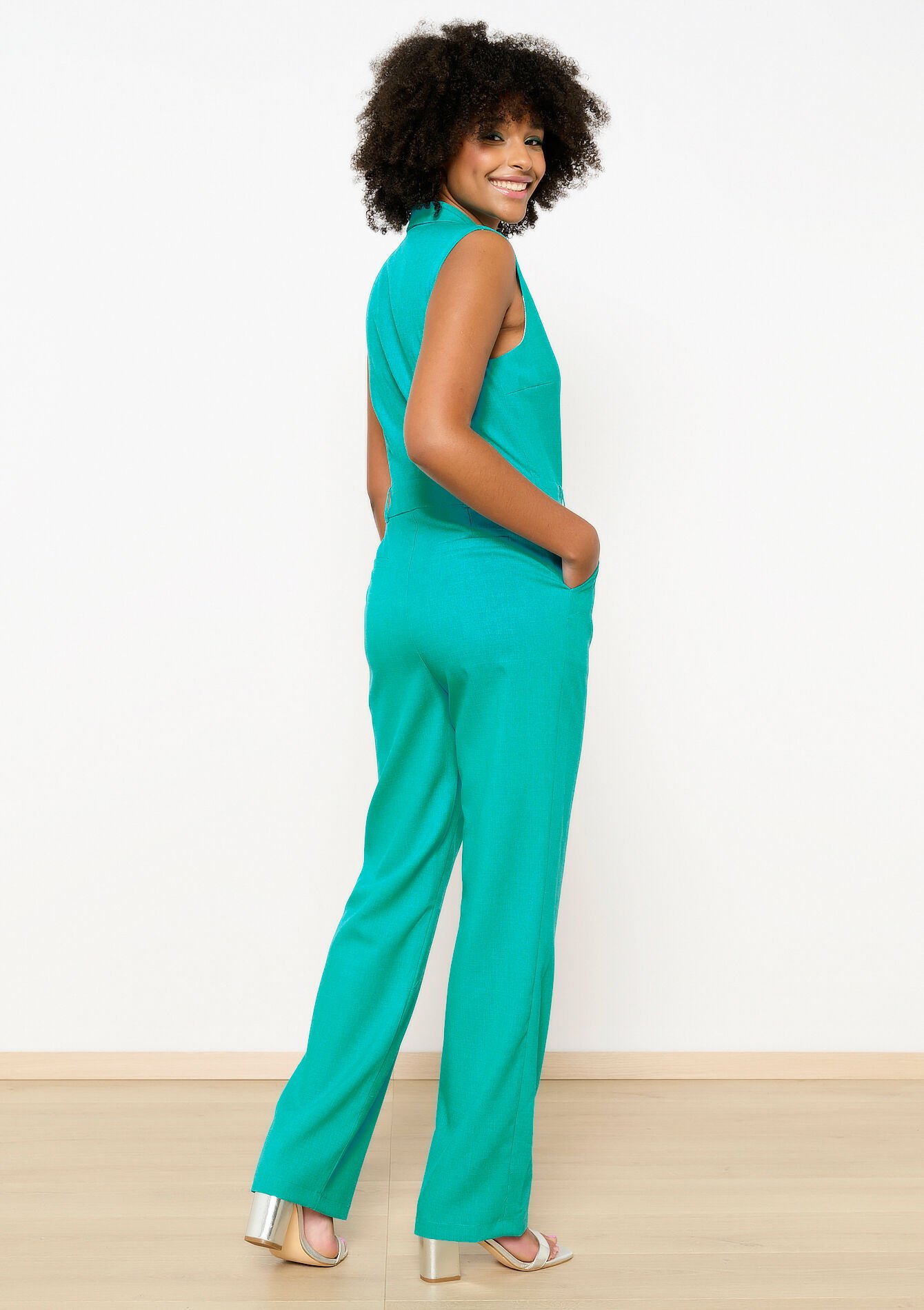 Combinaison style tailleur, Combinaison style tailleur - TURQUOISE - 1102488