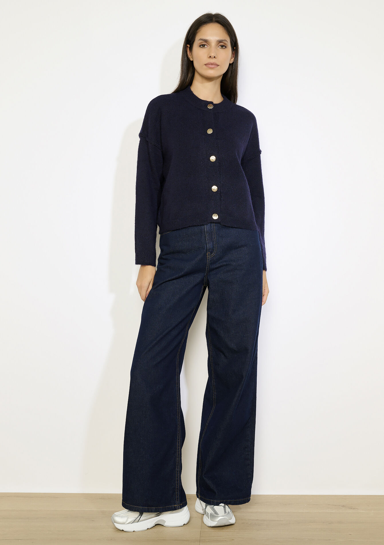 Gebreid vest met knopen, Gebreid vest met knopen - NAVY BASIC - 04101311_2723