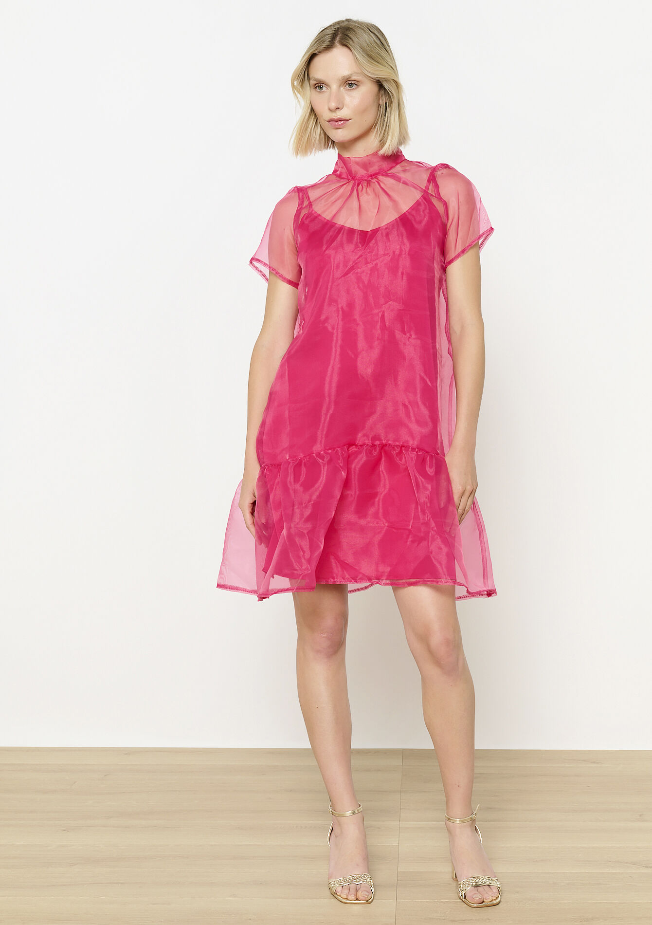 Robe organza en superposition, Robe organza en superposition - FUCHSIA - 08104144_5626