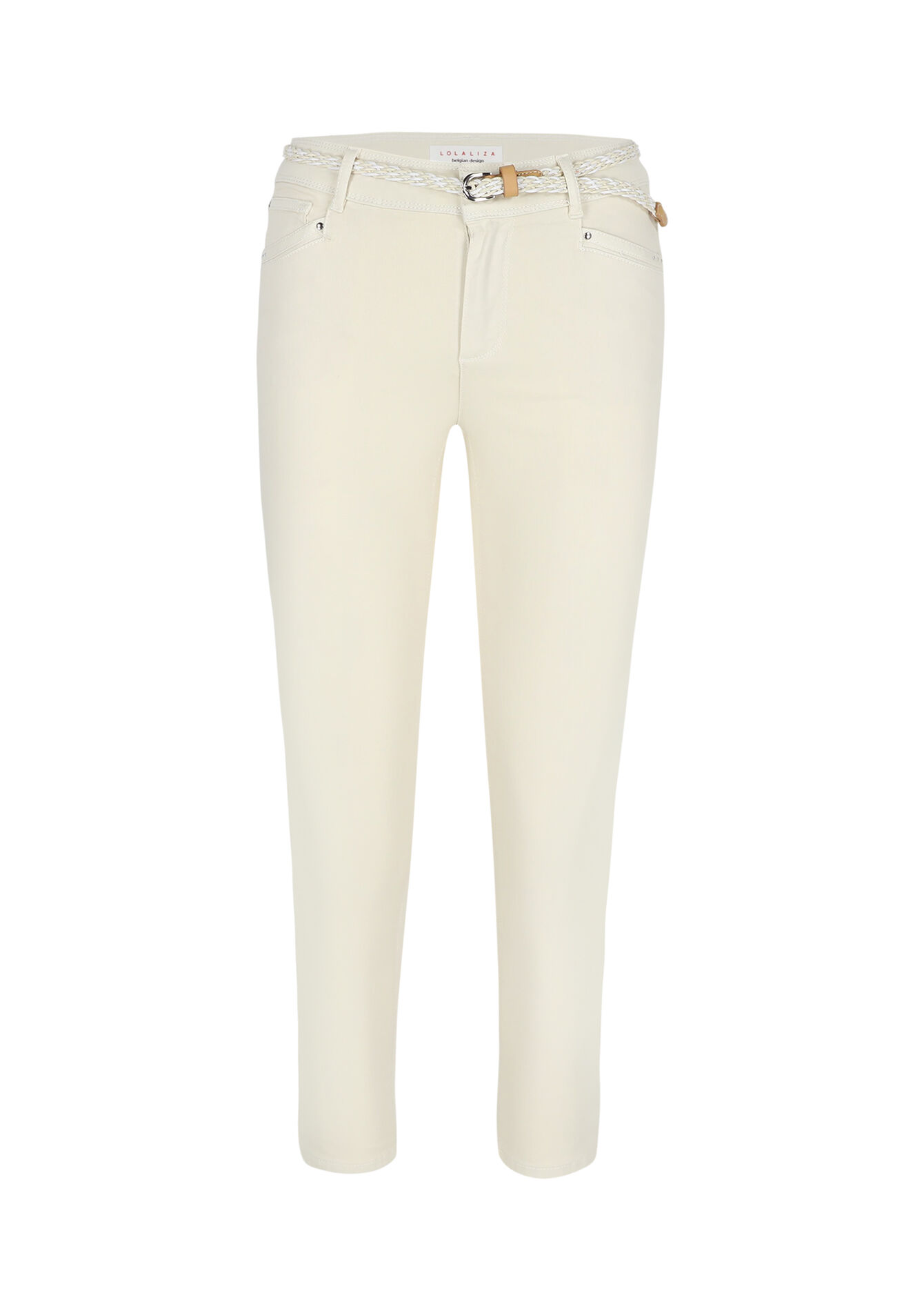 Slimfit broek met riem - LT BEIGE - 06004459_2527
