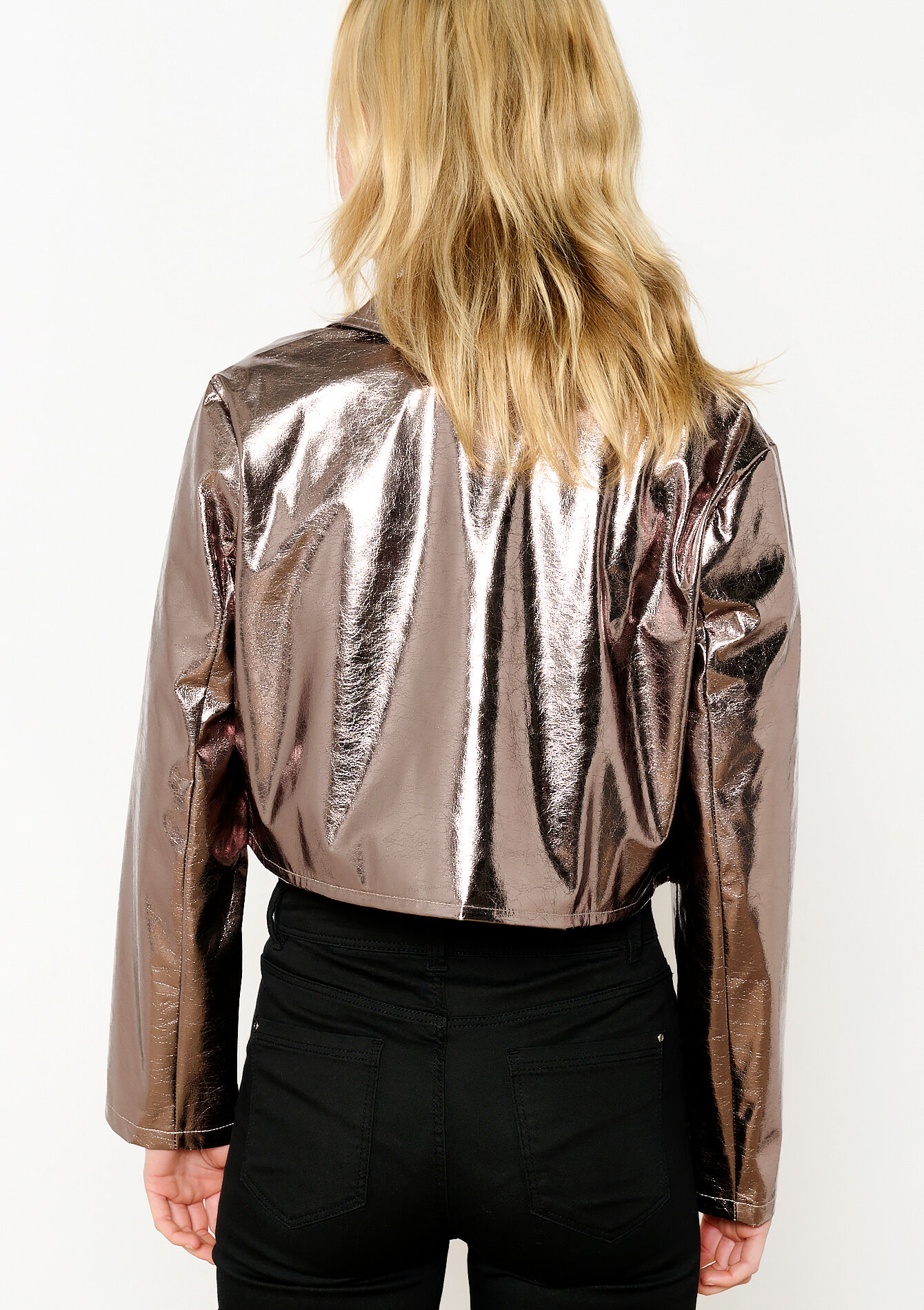 Veste métallisée en similicuir, Veste métallisée en similicuir - COPPER - 09100908_6301
