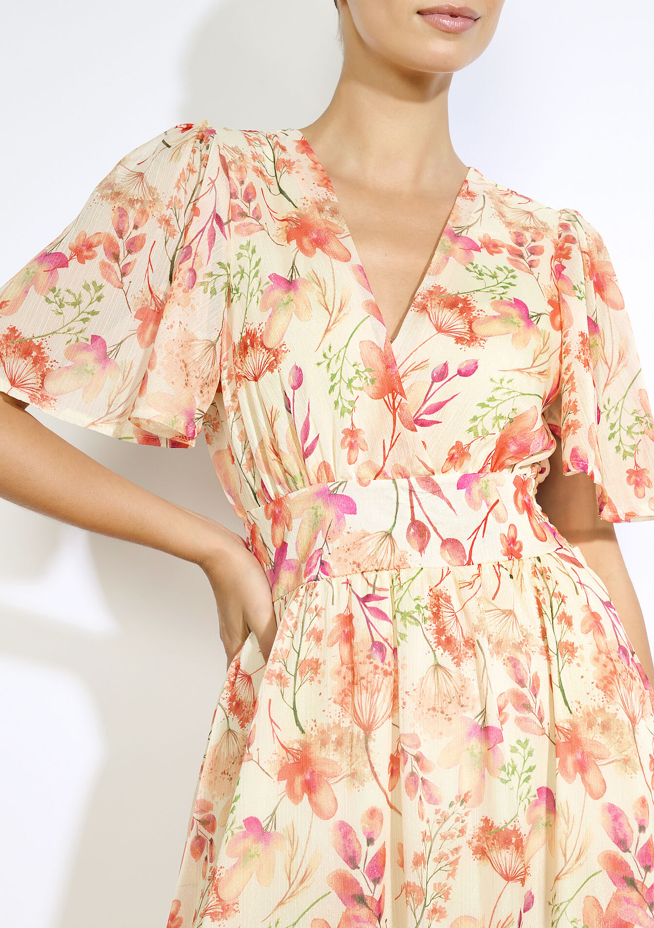 Lange jurk met bloemenprint, Lange jurk met bloemenprint - YELLOW SUN - 08104171_5007