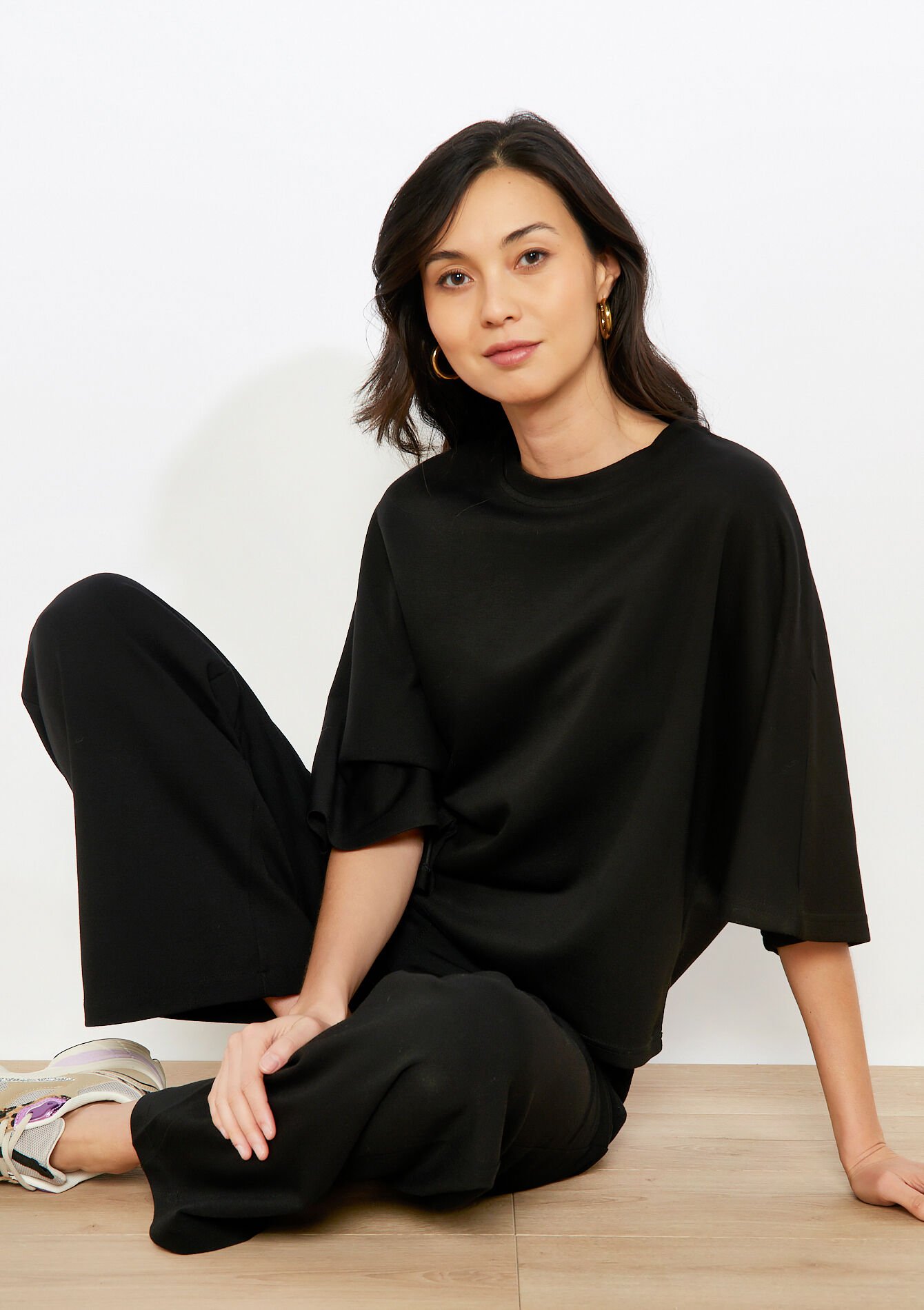 Oversized minimalistische trui, , back