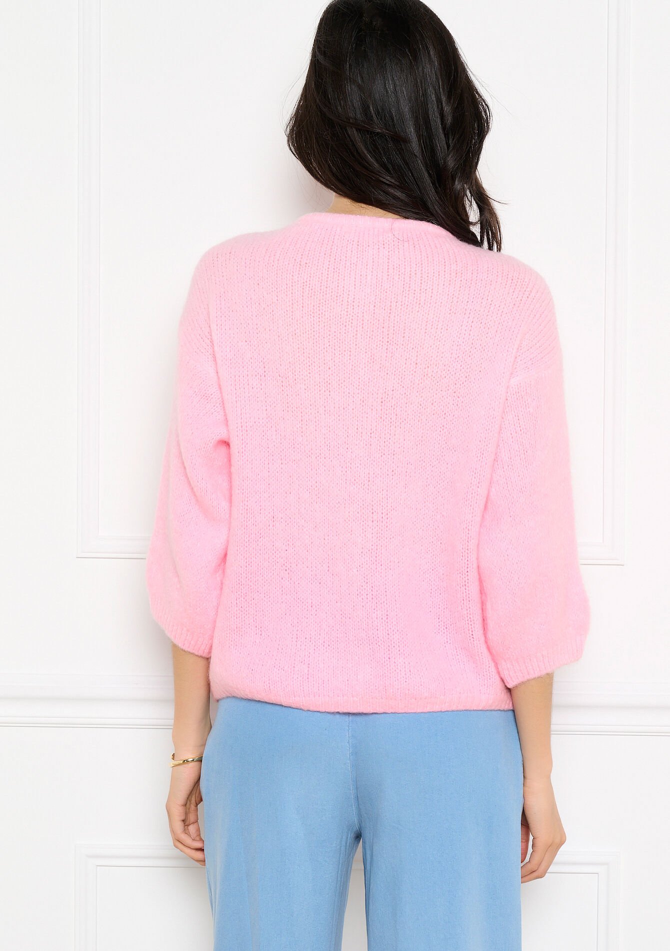 Minimalist buttoned cardigan - LIGHT PINK - 04101446_1303