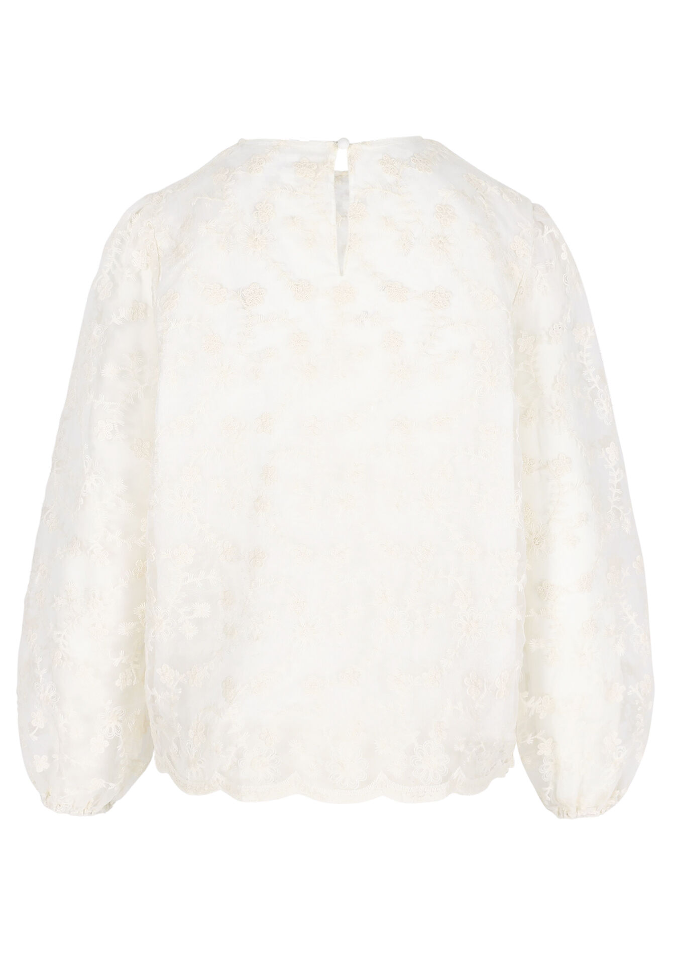 Blouse brodée en dentelle, Blouse brodée en dentelle - VANILLA WHITE - 05702877_1013