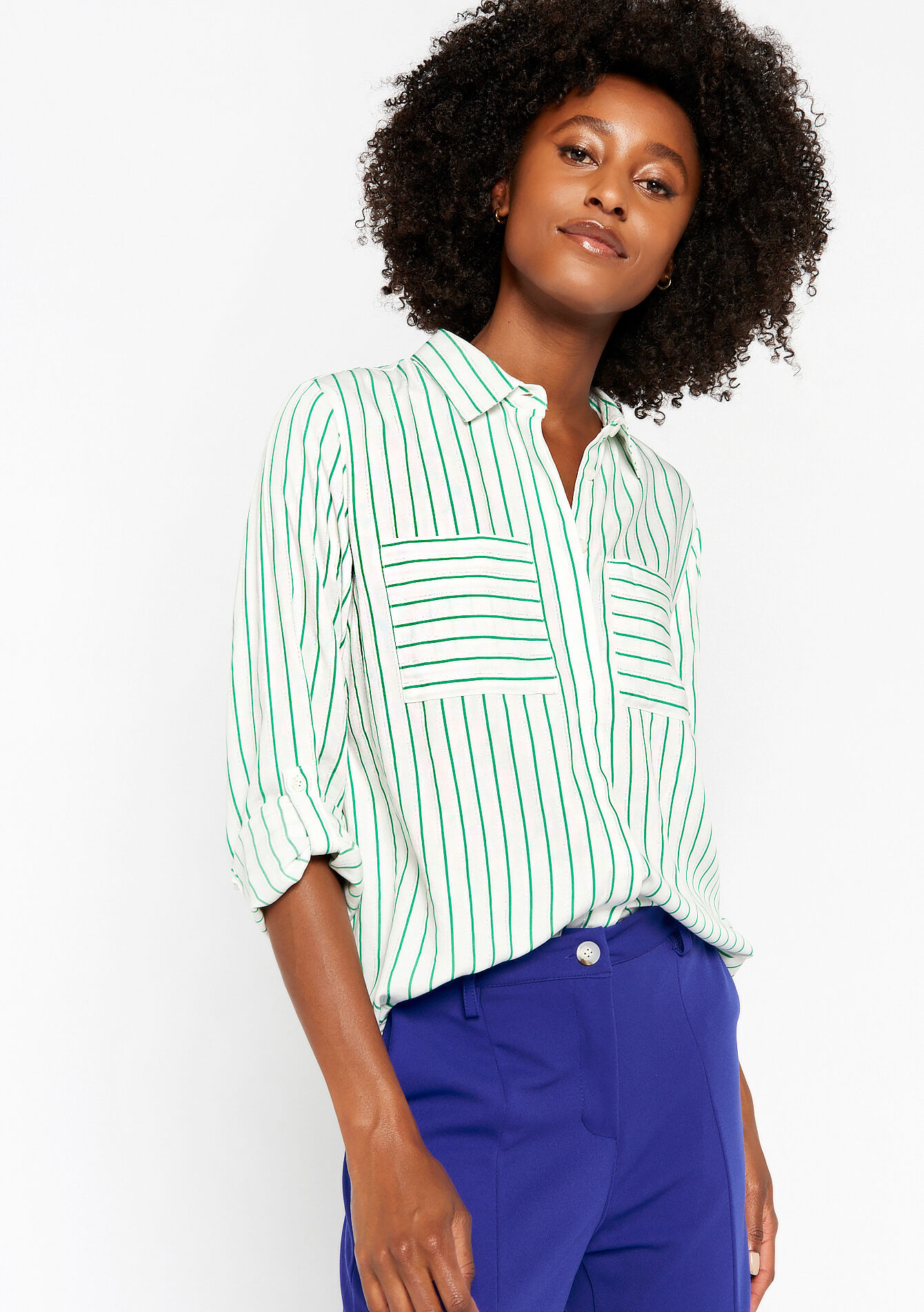 Striped shirt, Striped shirt - GREEN APPLE - 05702257_1783