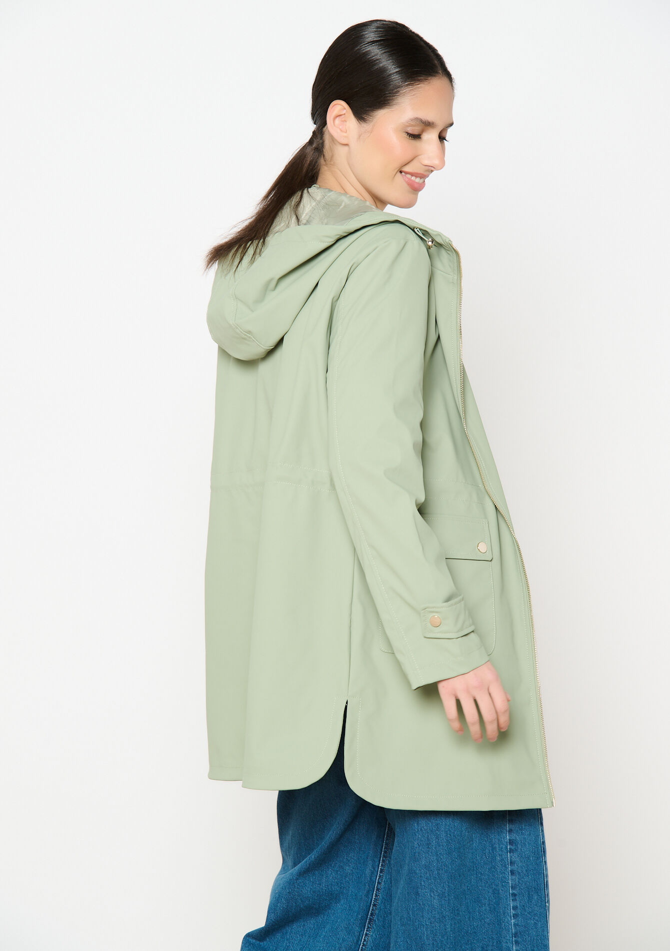 Lange gecoate parka, Lange gecoate parka - KHAKI FADED - 23000724_4326