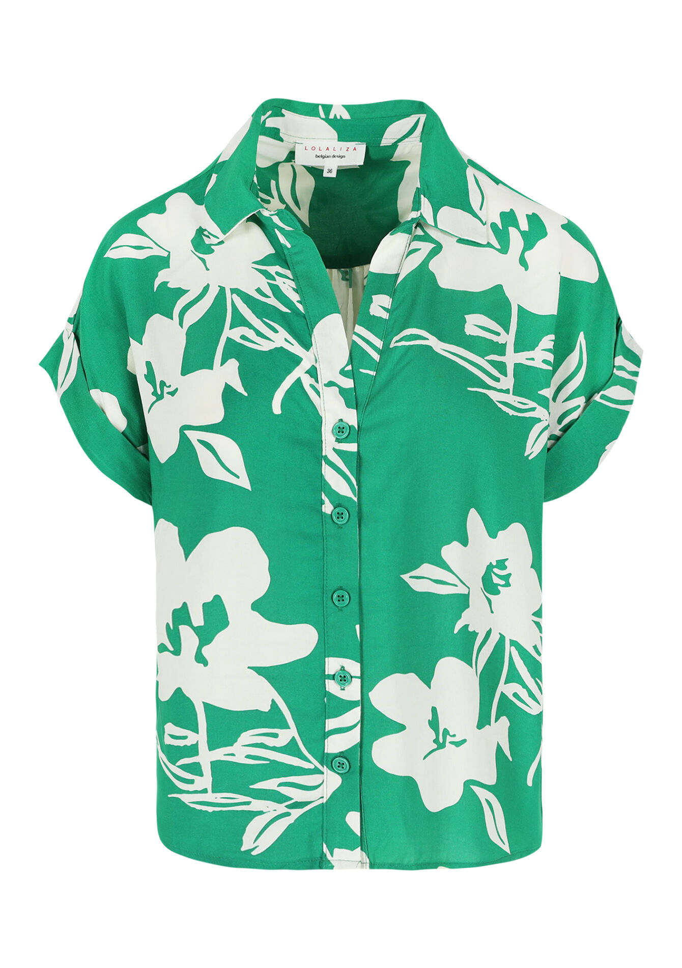 Vloeiende bedrukte blouse - GREEN APPLE - 05702692_1783