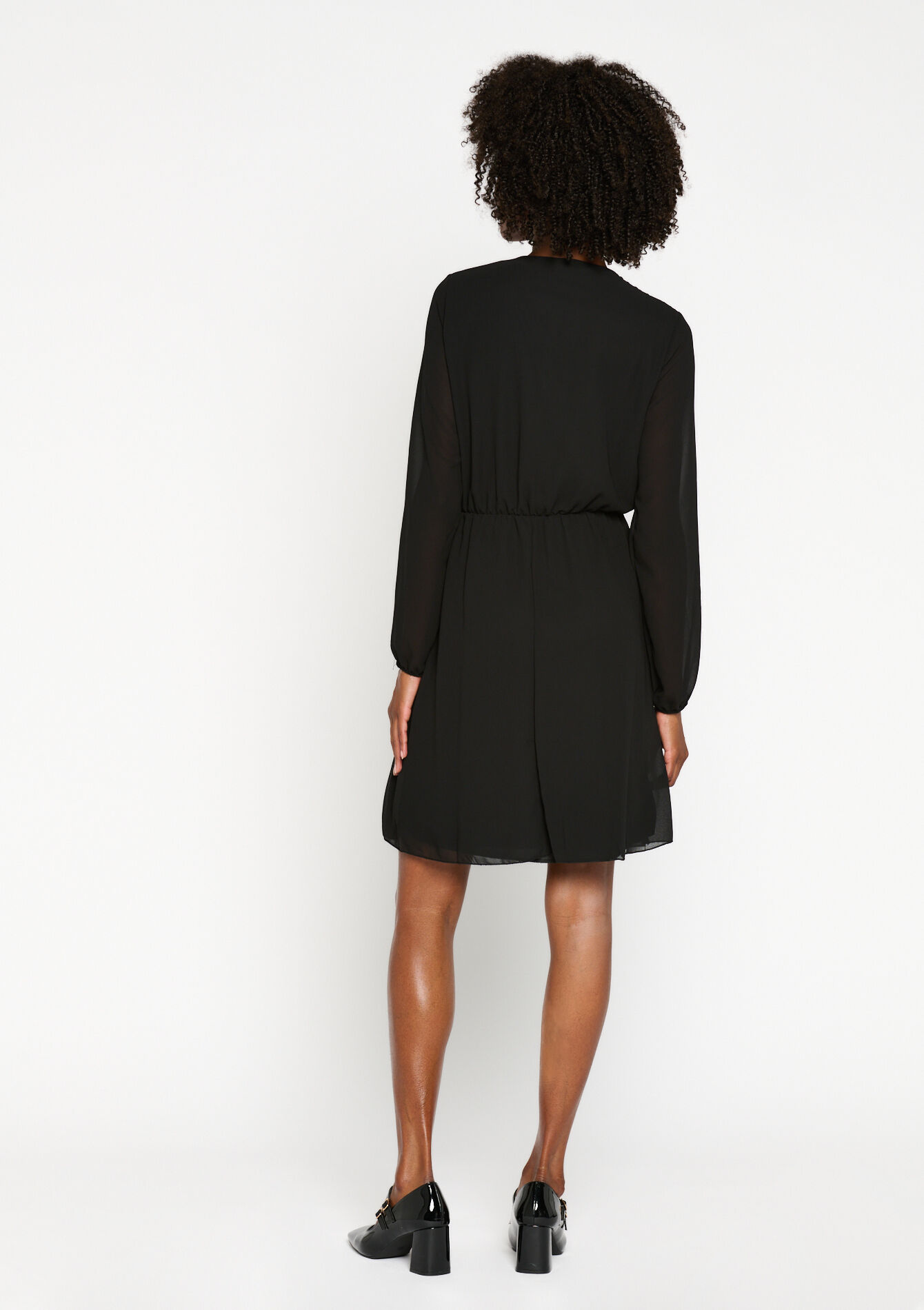 Robe cache-coeur unie - BLACK - 08103398_1119