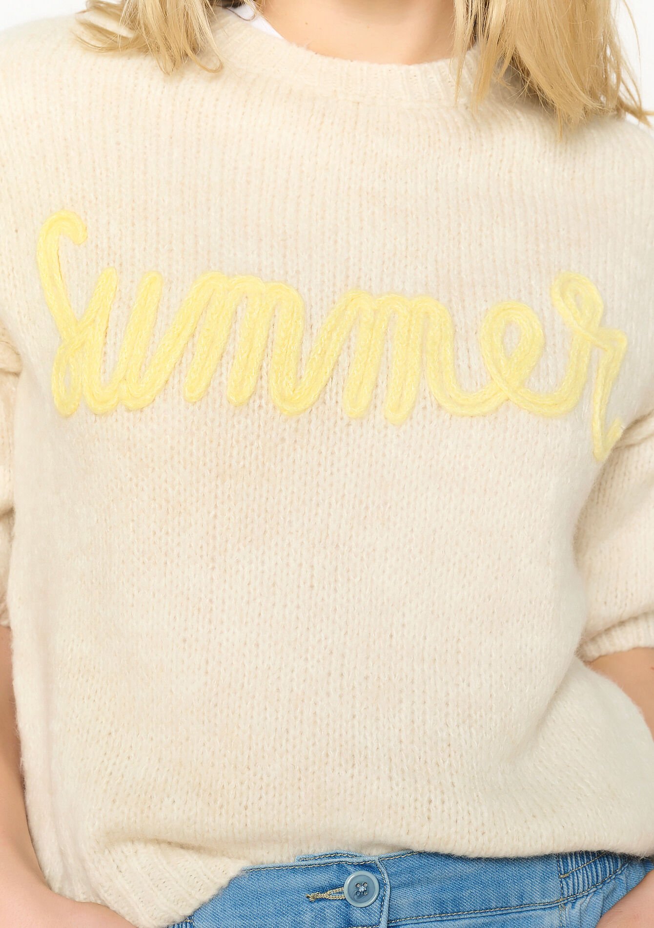 Zachte trui met opschrift, Zachte trui met opschrift - LT BEIGE - 04006907_2527