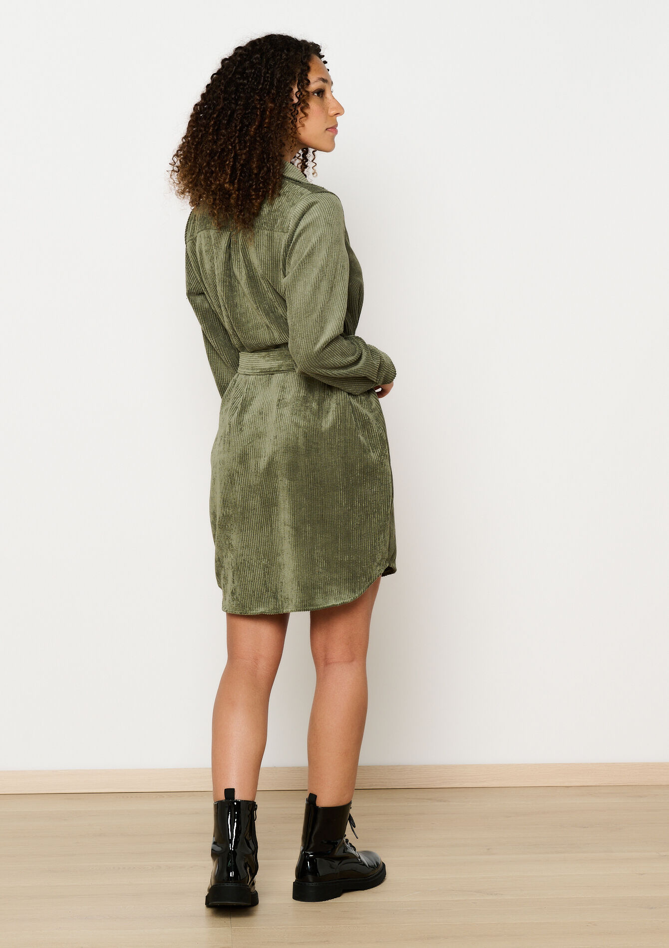 Robe-chemise en velours côtelé, Robe-chemise en velours côtelé - KHAKI FADED - 08103901_4326