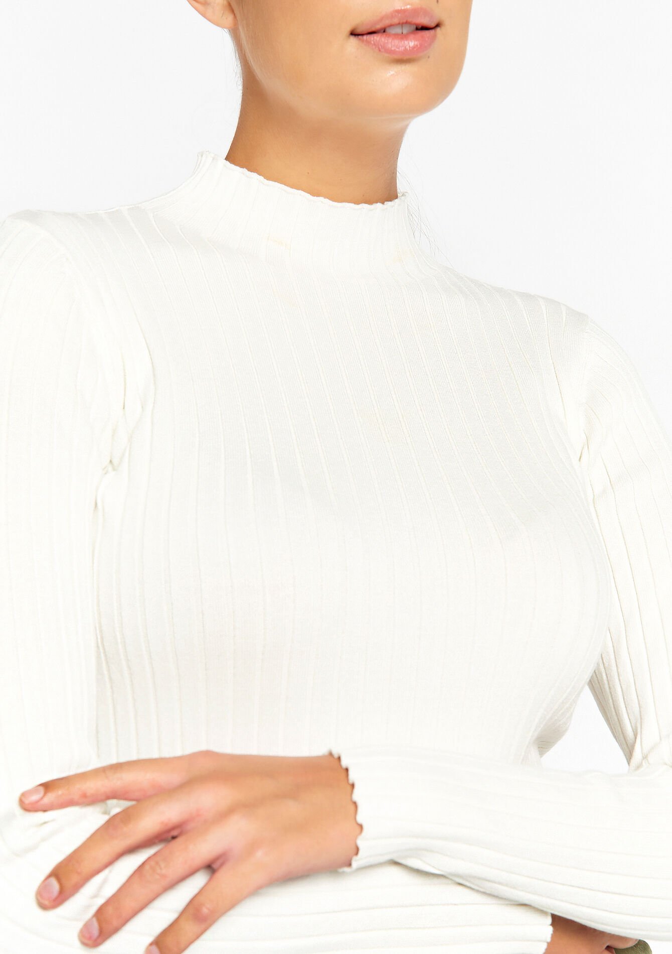 Geribbelde trui, Geribbelde trui - VANILLA WHITE - 04006152_1013