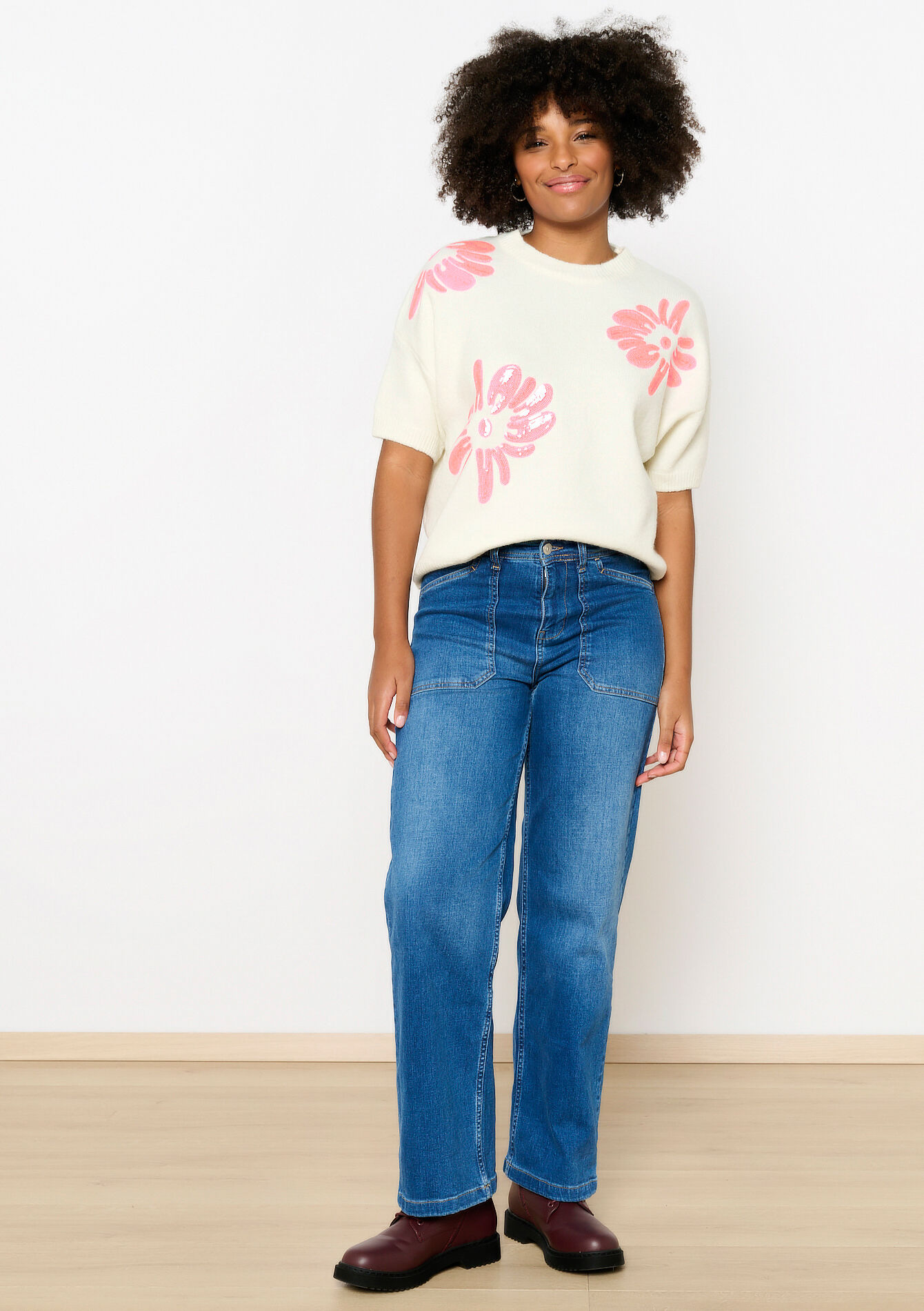 Geborduurde bloemen trui, Geborduurde bloemen trui - OFFWHITE - 04006843_1001