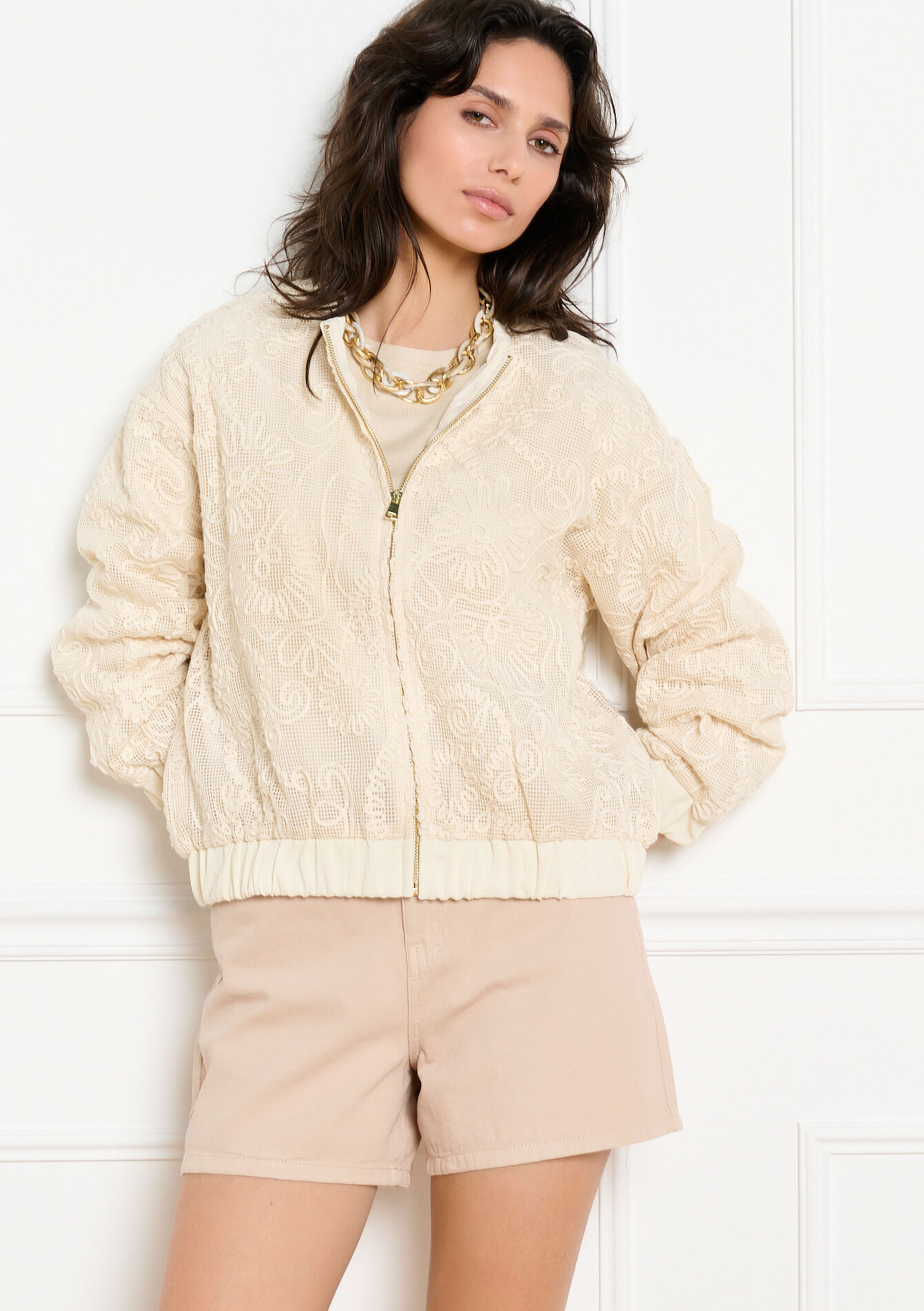 Bomber brodé - VANILLA WHITE - 09101140_1013