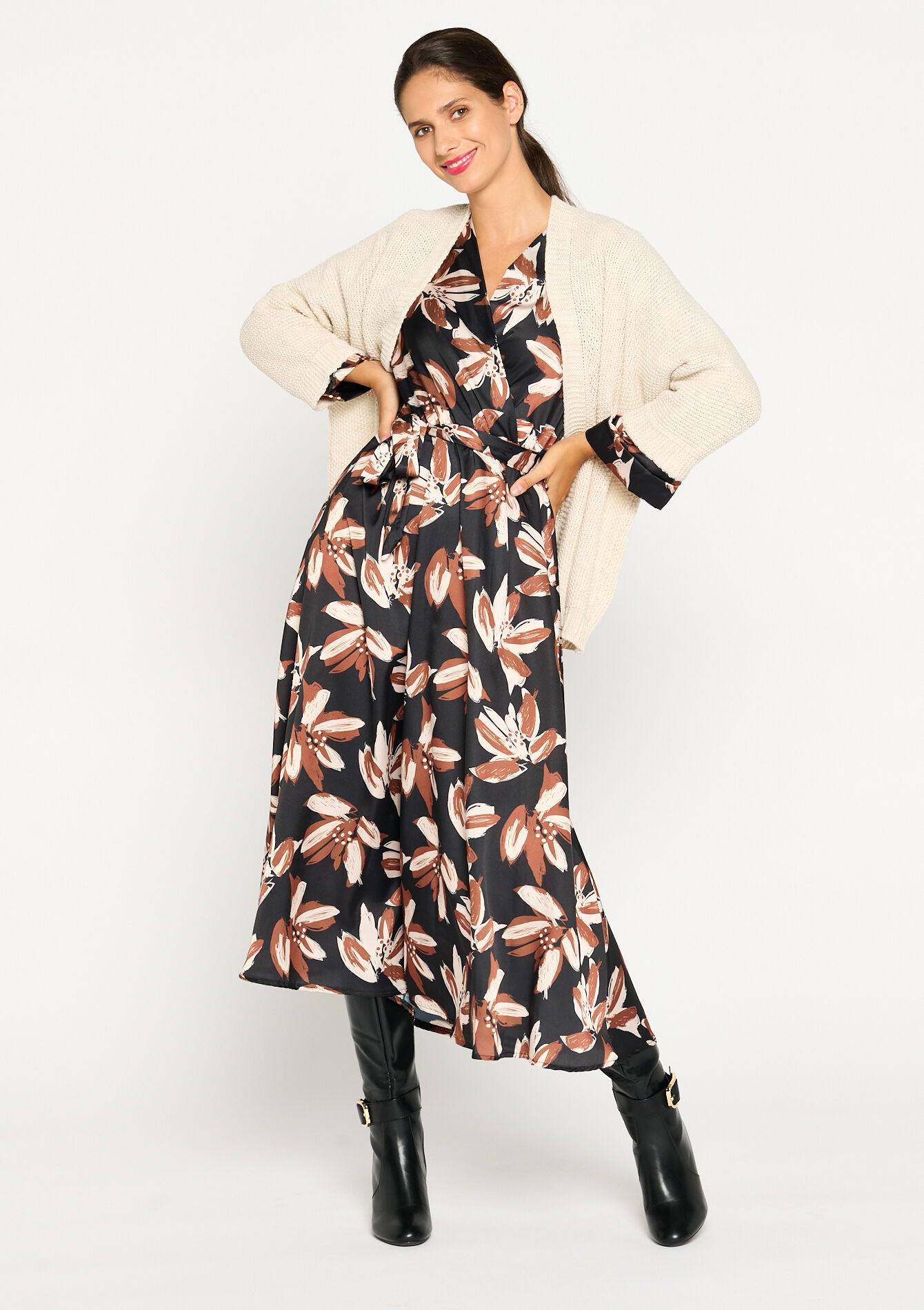 Cardigan avec manches chauve-souris, Cardigan avec manches chauve-souris - LT BEIGE - 04100977_2527