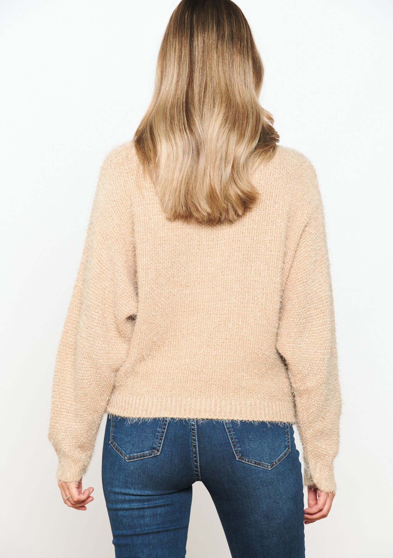 Eyelash pullover with boatneck, Eyelash pullover with boatneck - CAMEL CINNAMON - 04006395_3835
