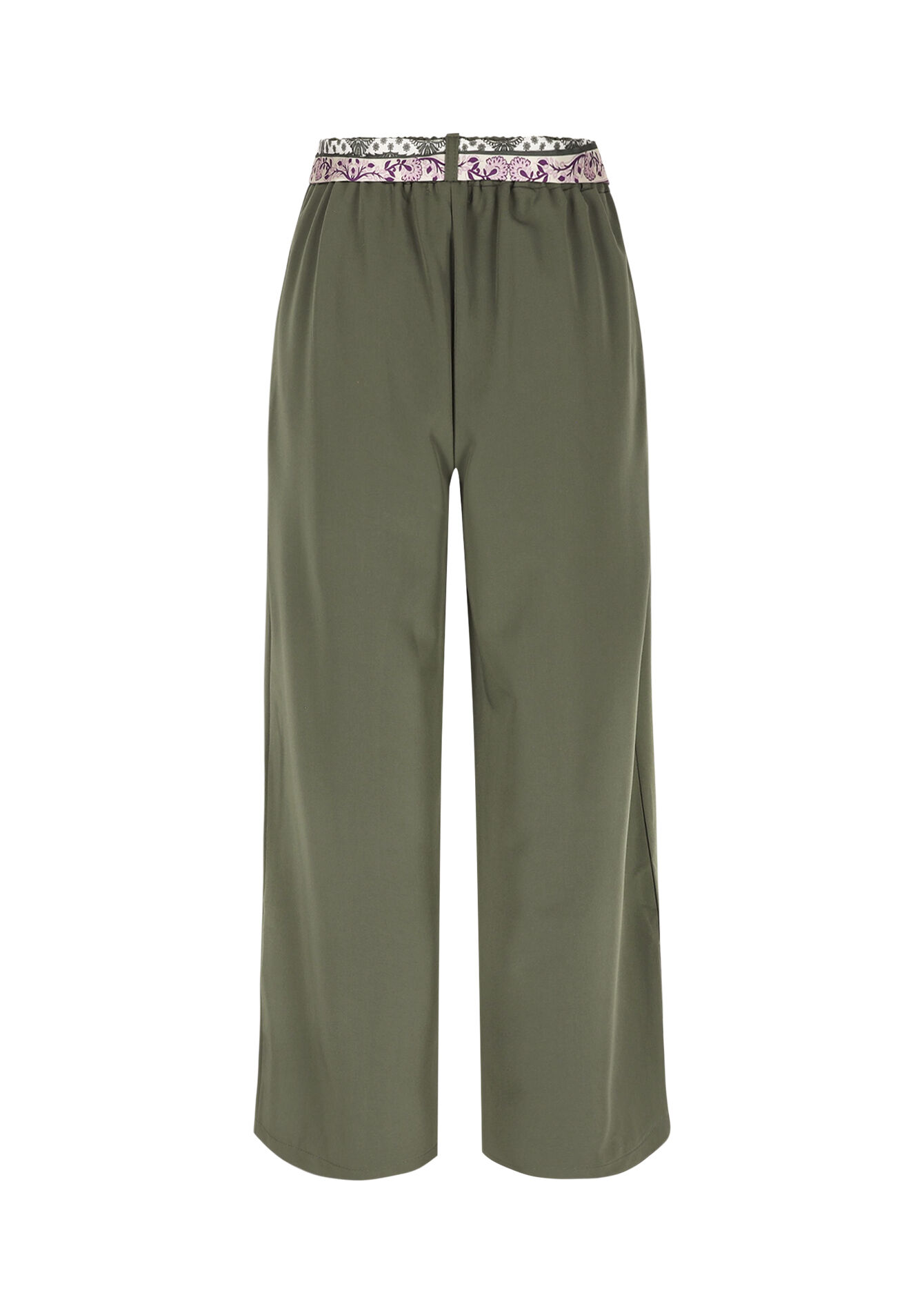 Wide-leg high-waist trousers - KHAKI MED - 06601118_4327