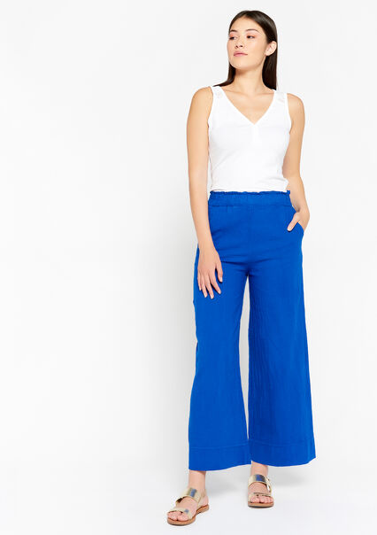 Linen trousers - ELECTRIC BLUE - 06600613_1619