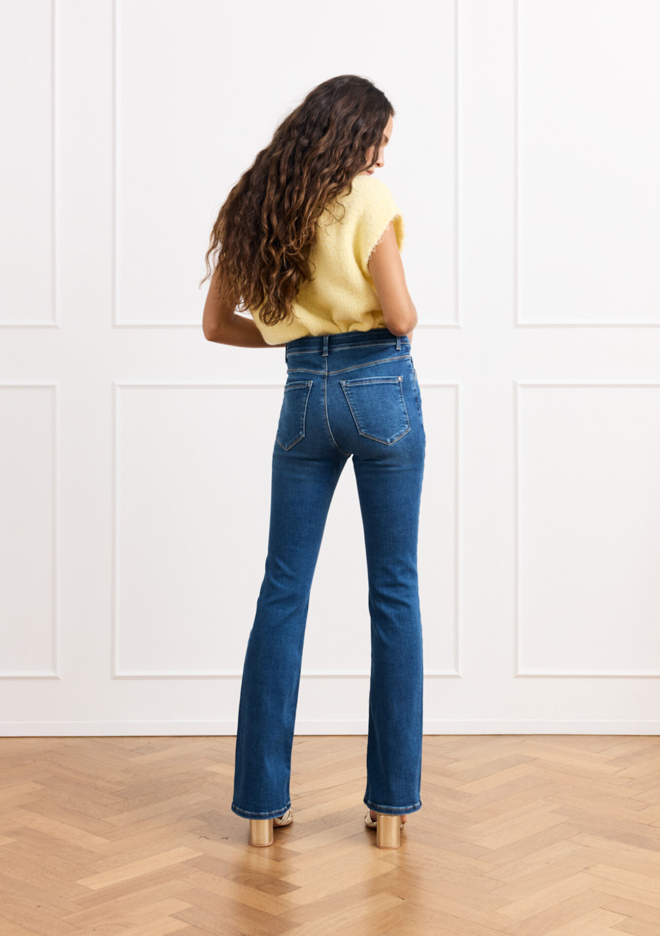 Jean bootcut taille haute multi-tailles, Jean bootcut taille haute multi-tailles - DARK BLUE - 22000616_0501