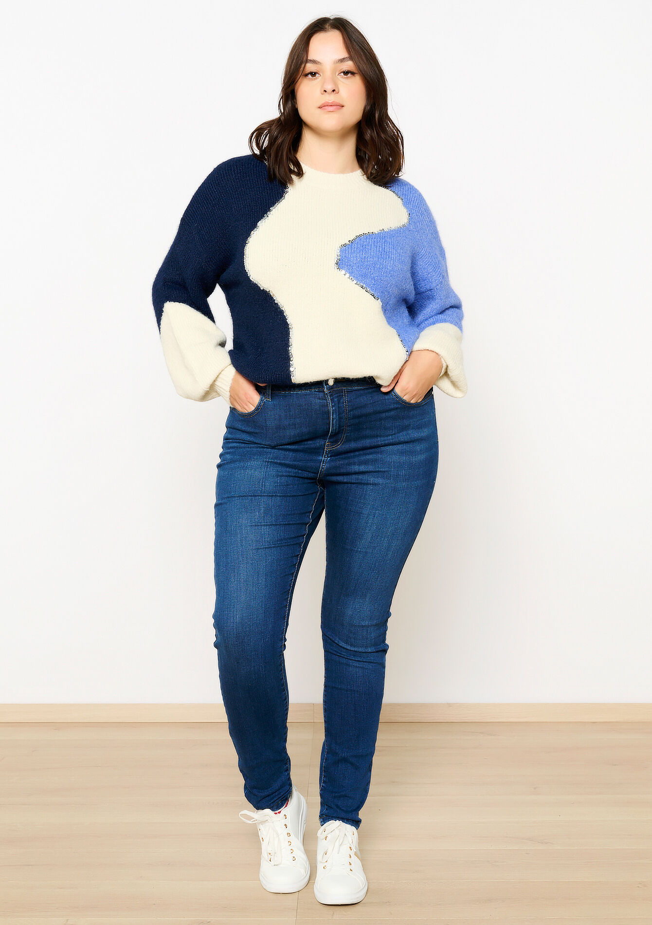 Trui met zigzag en pailletten, Trui met zigzag en pailletten - NAVY BASIC - 04006573_2723