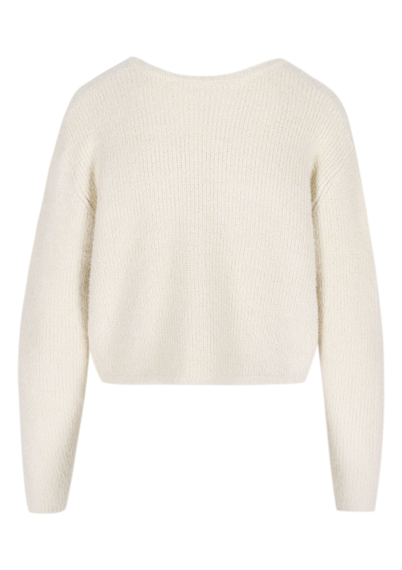 Short fluffy cardigan, Short fluffy cardigan - VANILLA WHITE - 04101305_1013