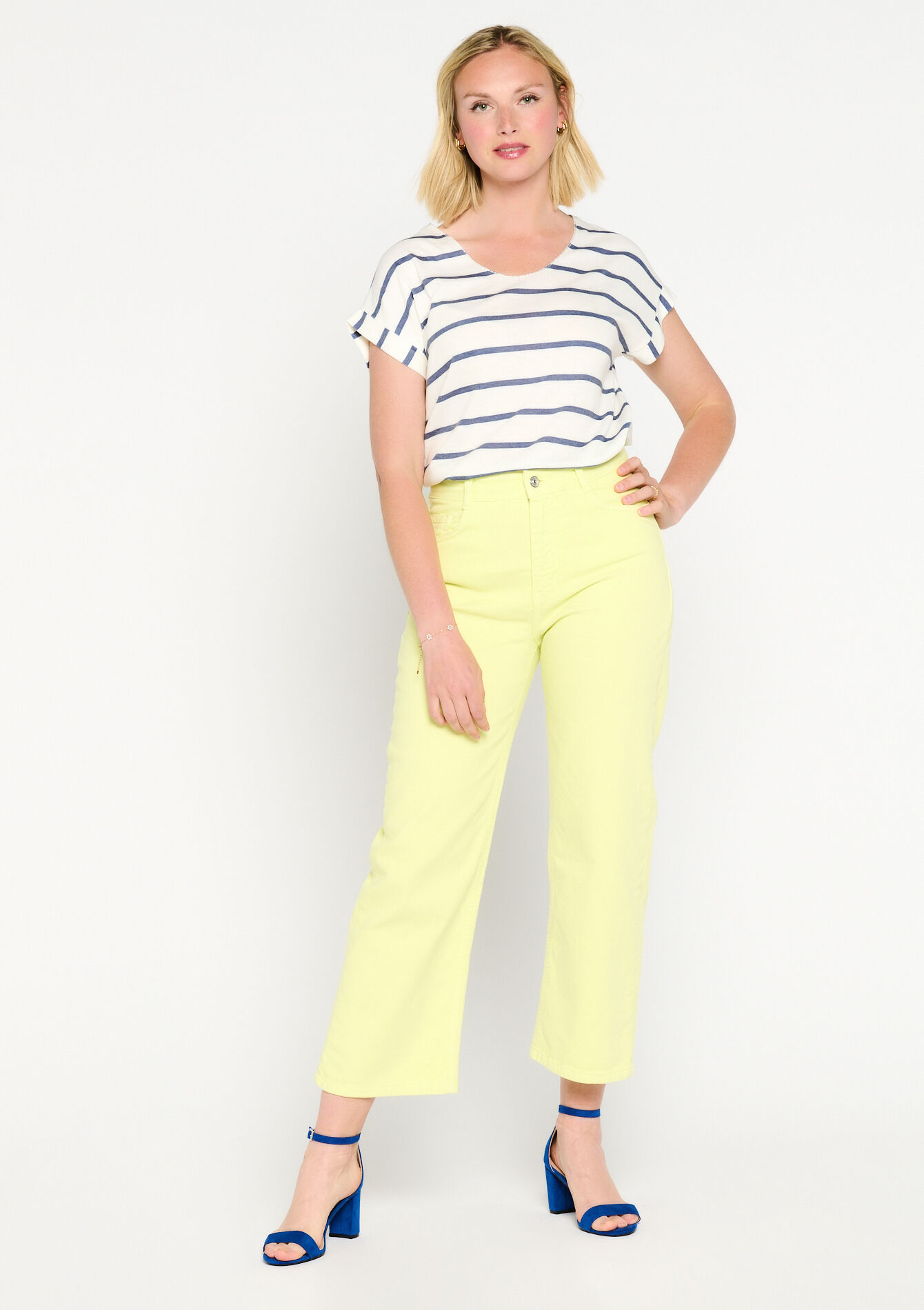 Wijde jeans, Wijde jeans - LIME - 22000465_4711