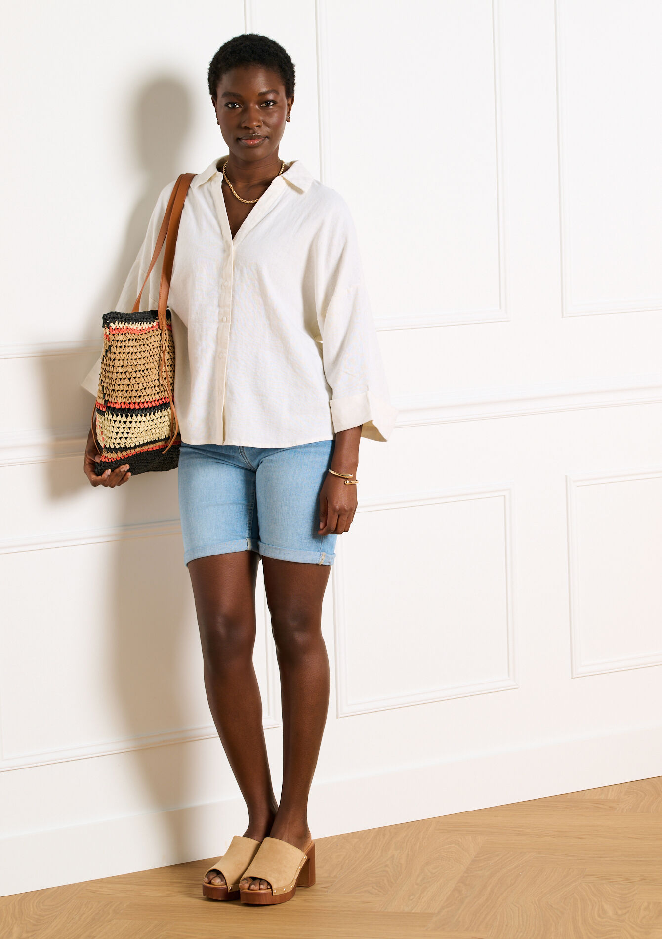 Losvallend shirt met wijde mouwen - OPTICAL WHITE - 05702965_1019