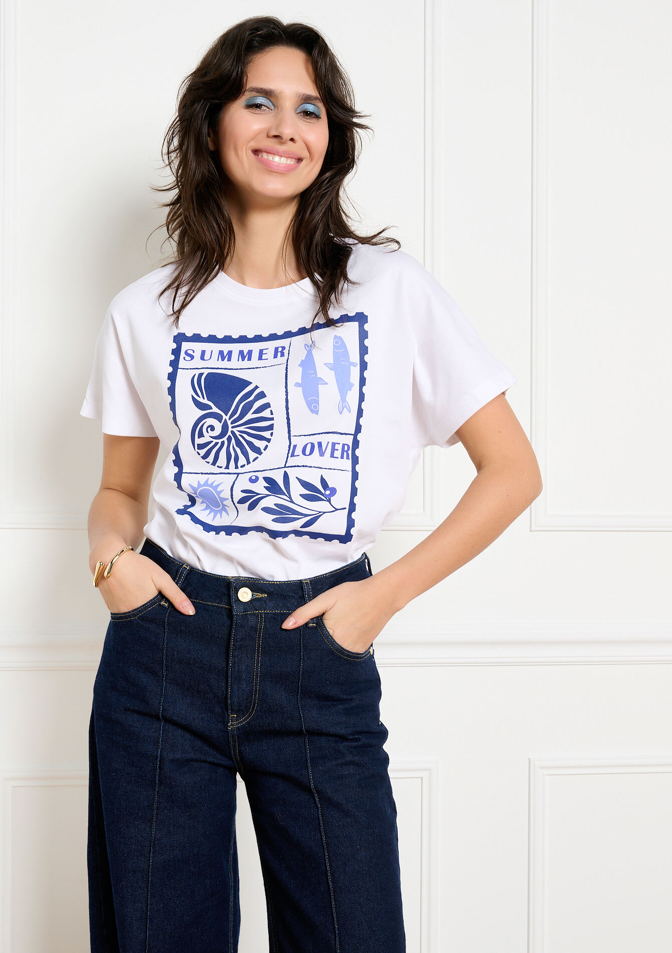 T-shirt met grafische print - OPTICAL WHITE - 02301955_1019