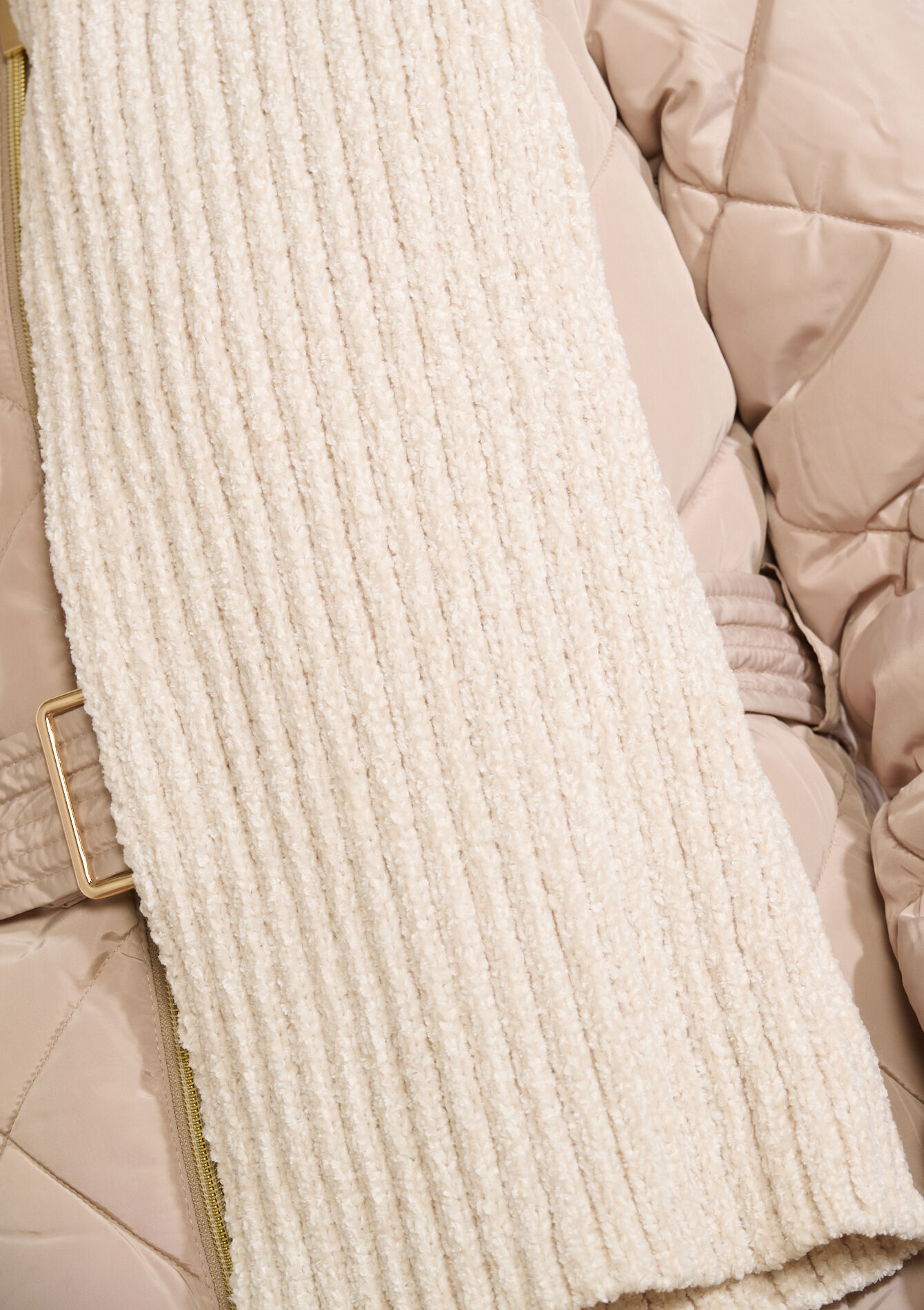 Lange geribde sjaal, Lange geribde sjaal - LT BEIGE - 17101438_2527