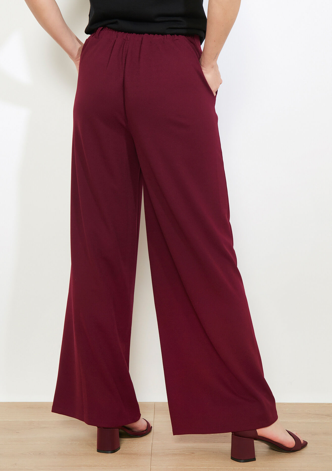 Klassieke flared broek - AUBERGINE - 06601116_1537