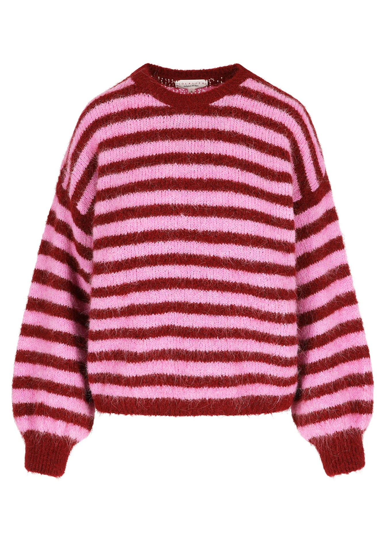 Oversized gestreepte trui - BORDEAUX WINE - 04007092_5514