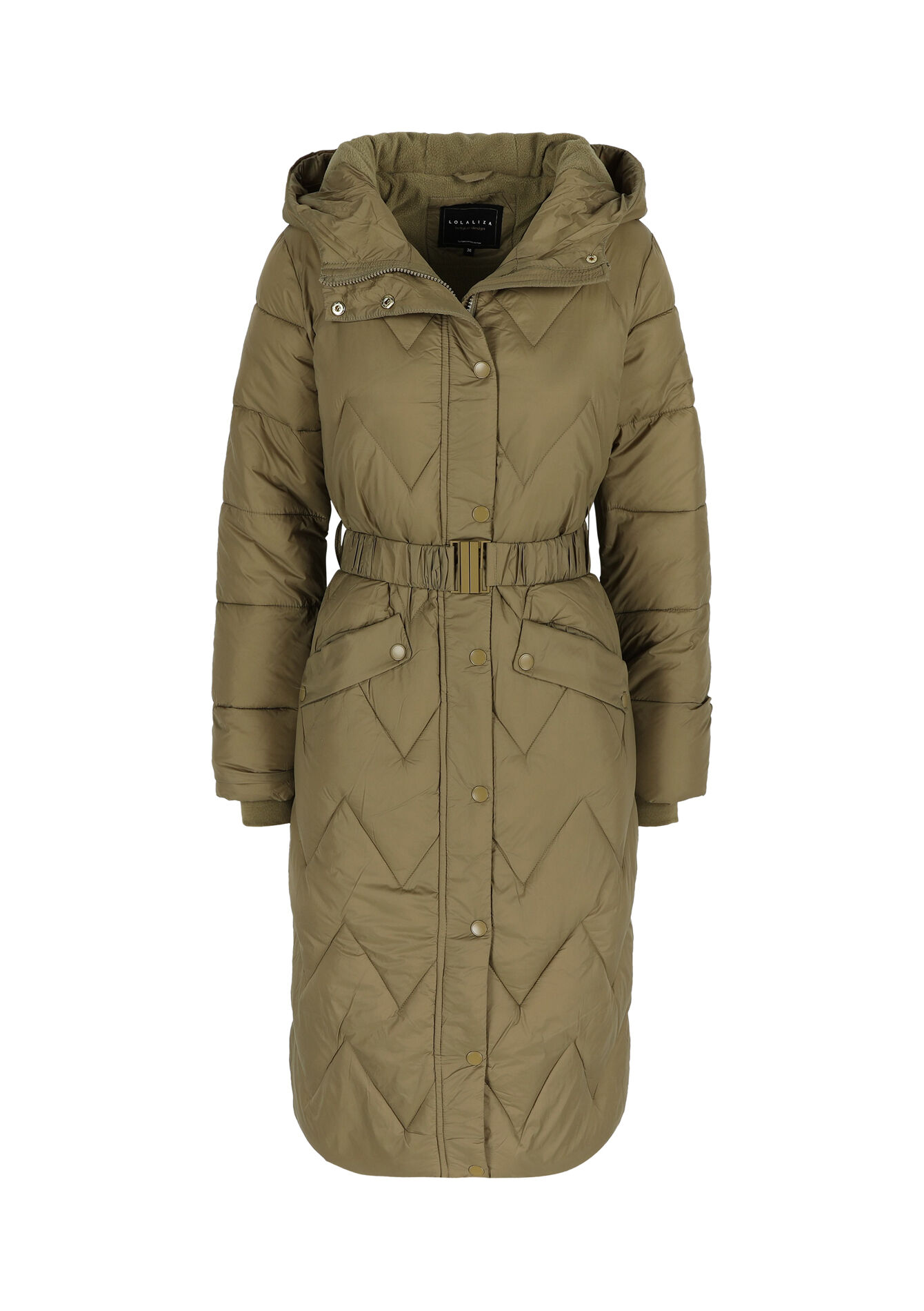 Long quilted jacket - CARAMEL - 23000591_1953