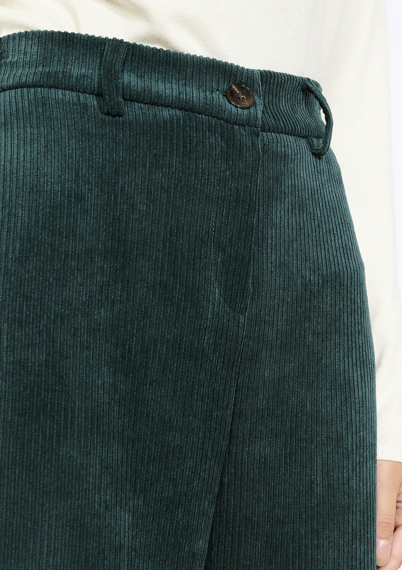 Corduroy broek met elastiek - GREEN EMERALD - 06100746_4511