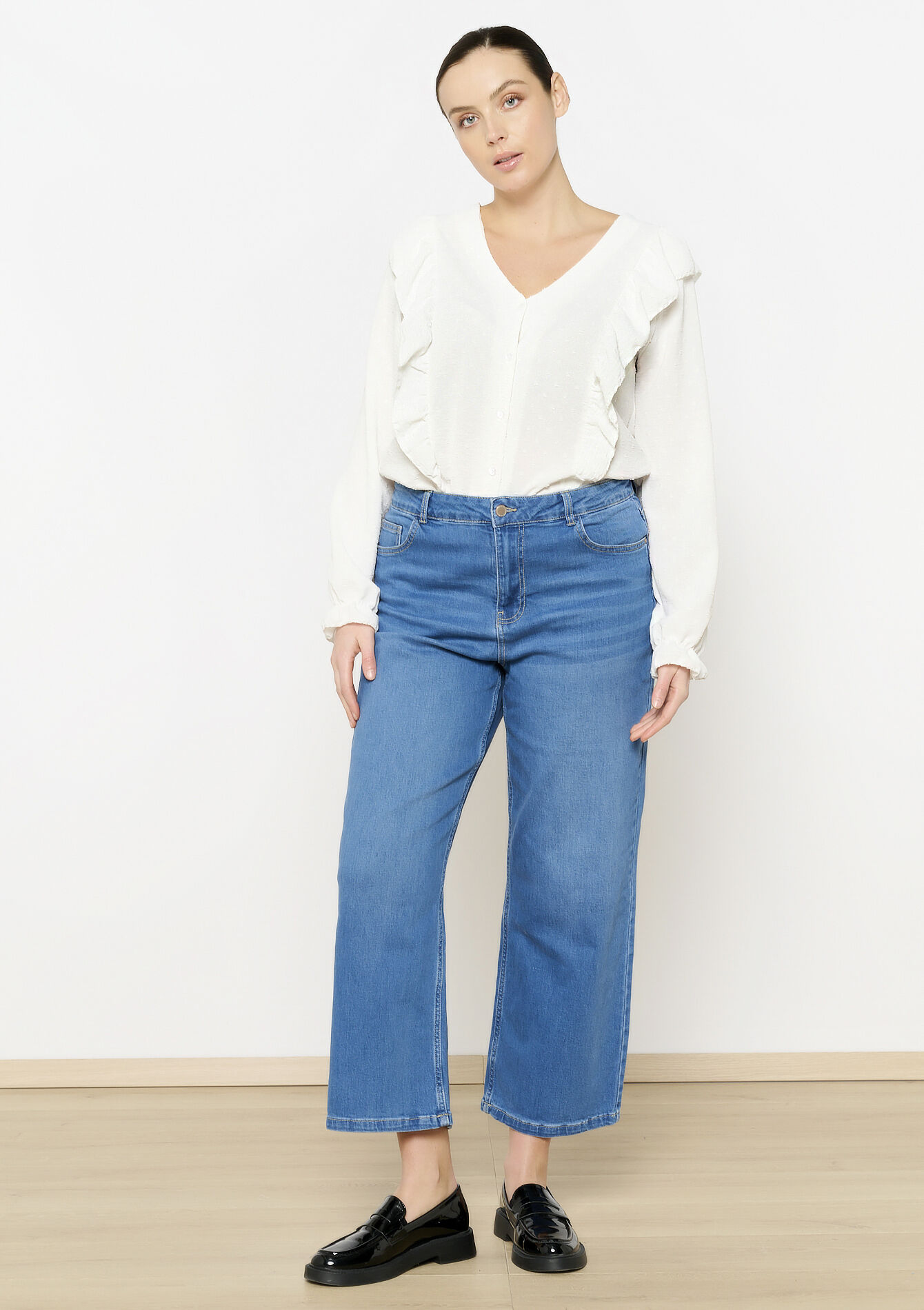 Wide leg jeans, Wide leg jeans - MEDIUM BLUE - 22000558_0500