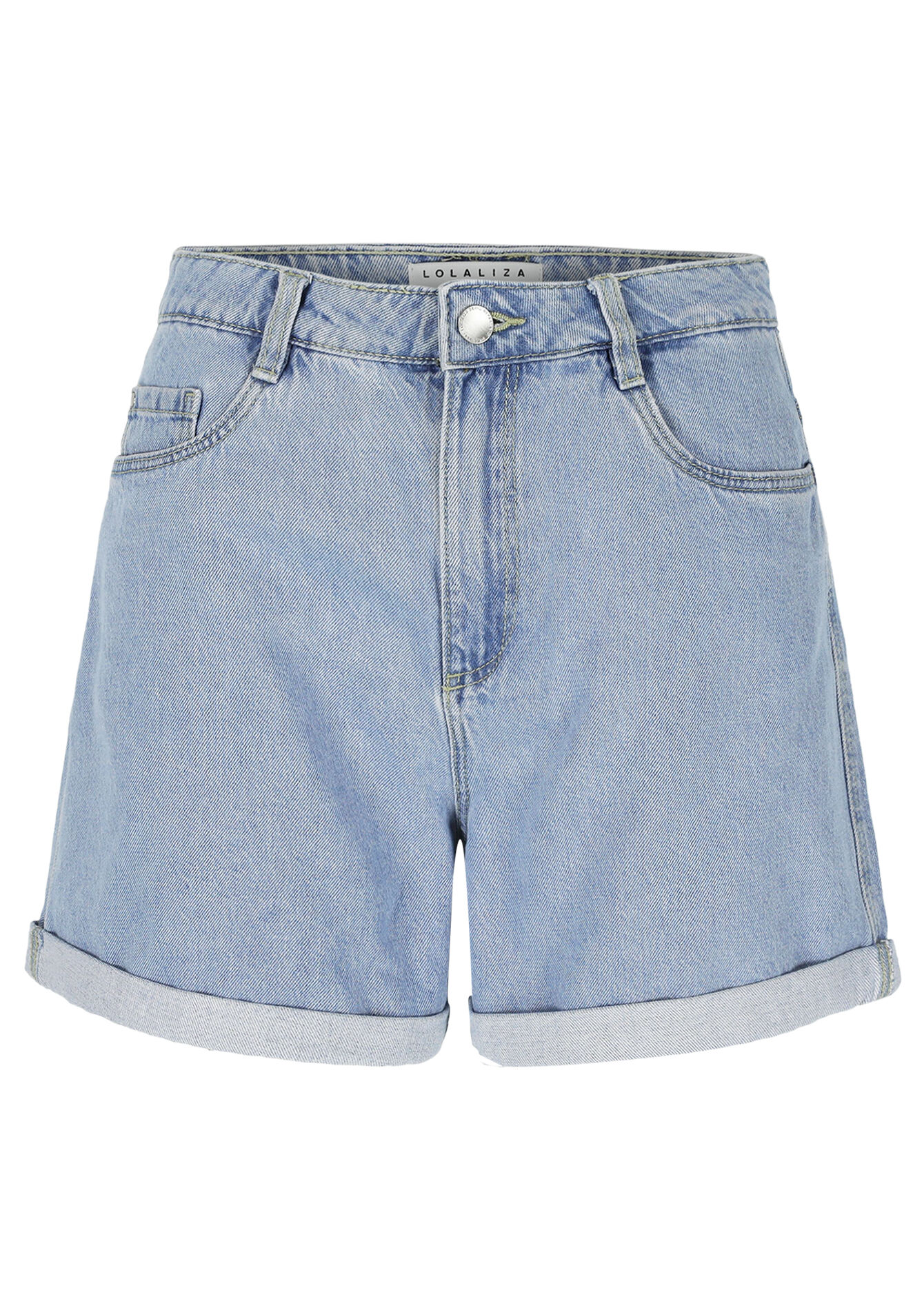 High waisted denim shorts, High waisted denim shorts - BLUE BLEACHED - 22000570_0502